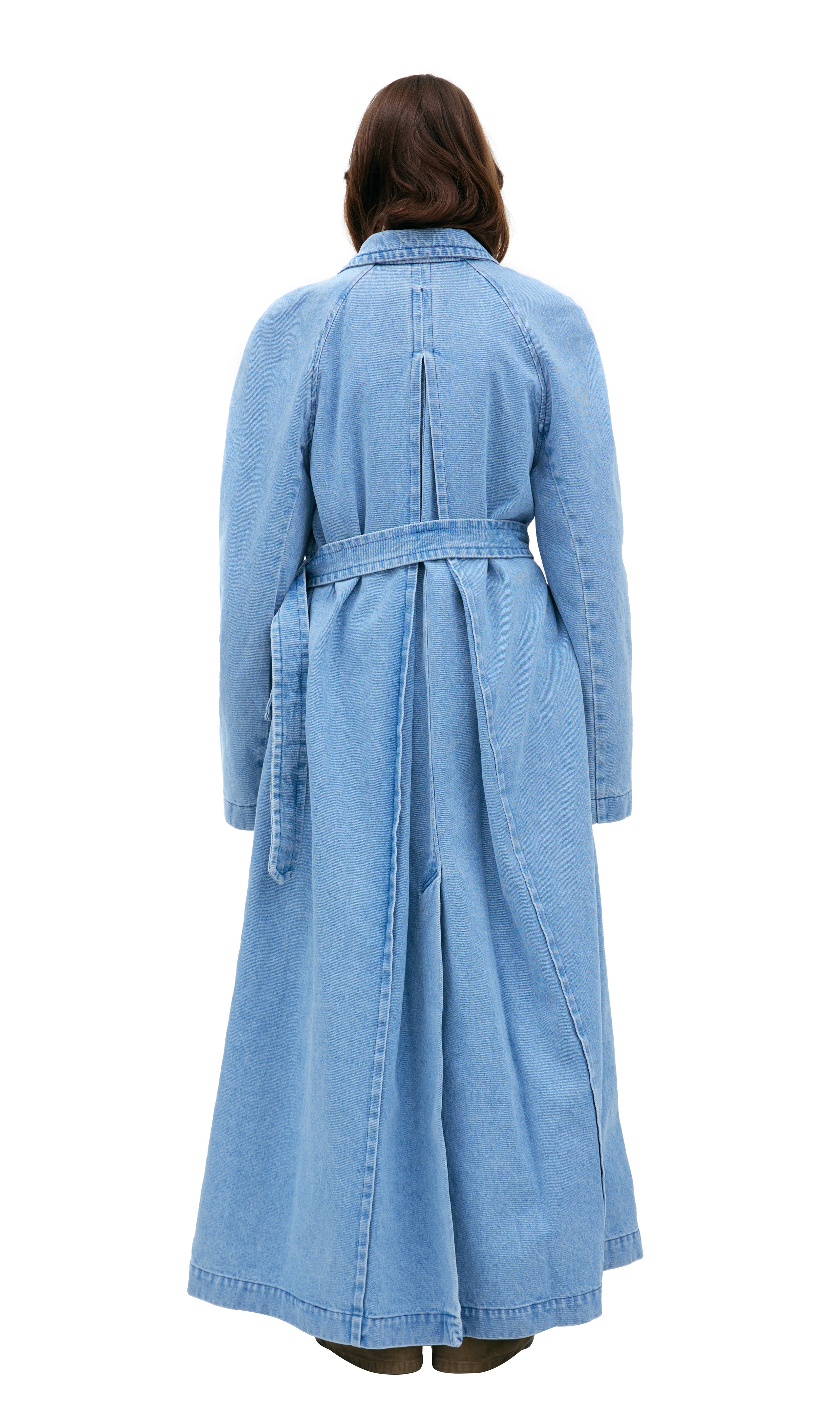 DENIM TRENCH COAT WITH BELT - 3