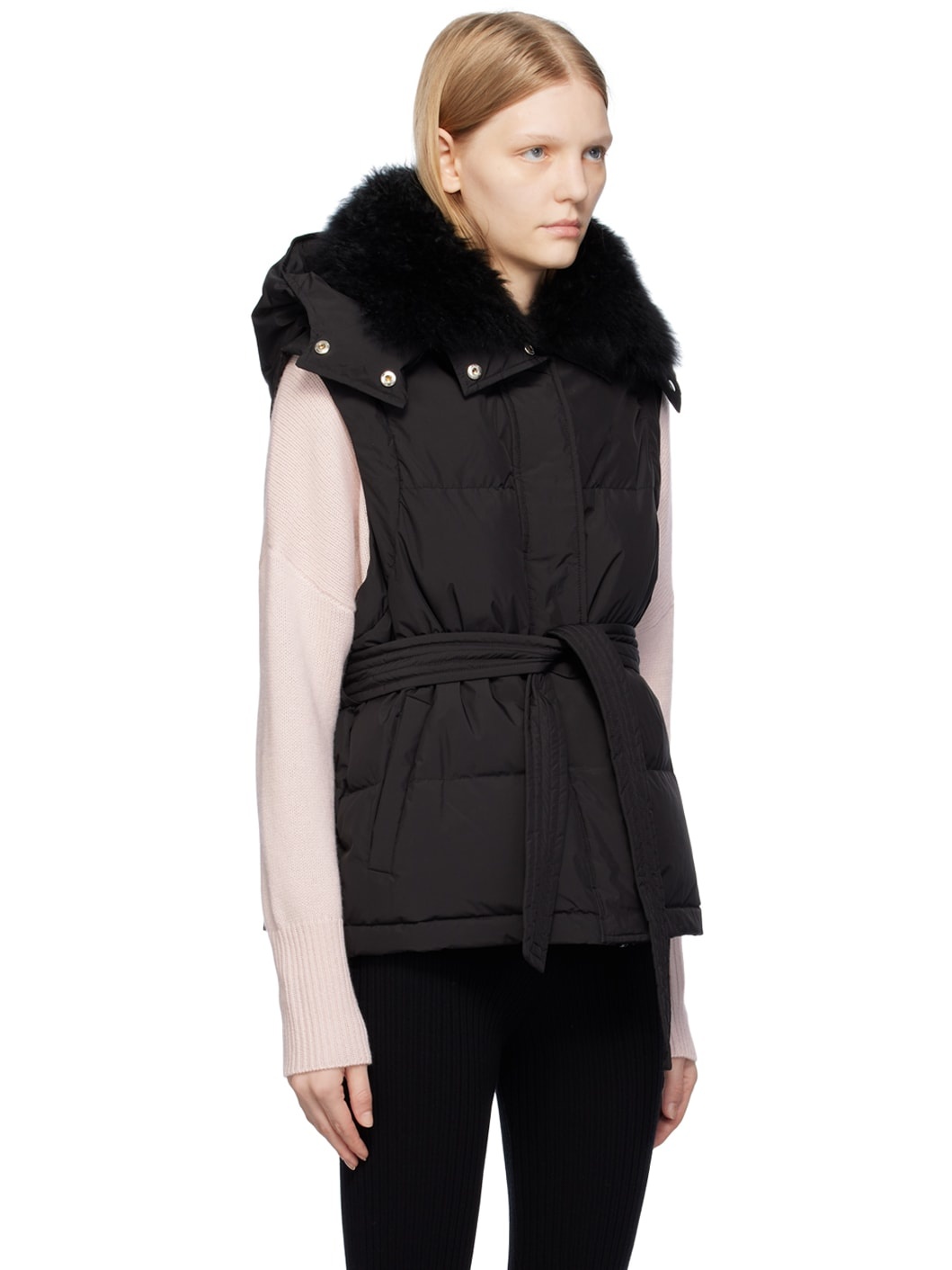 Black Belted Down Jacket - 4