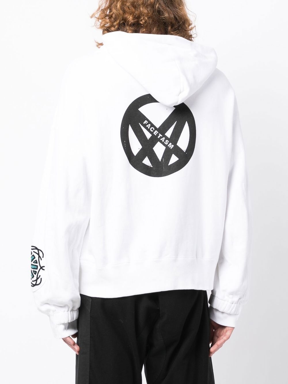 embroidered drawstring-fastening hoodie - 4