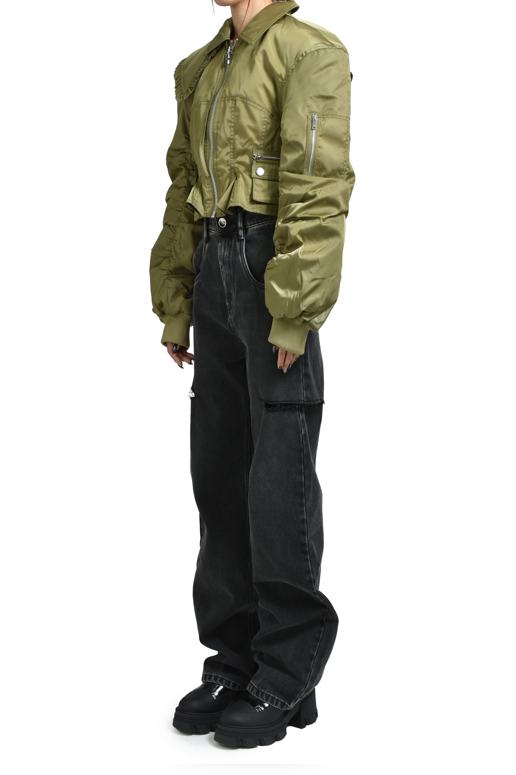 DUCHESSE NYLON FITTED JACKET / BOA - 4