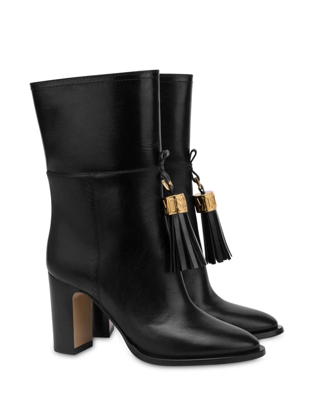 tassel-charm leather ankle boots - 2
