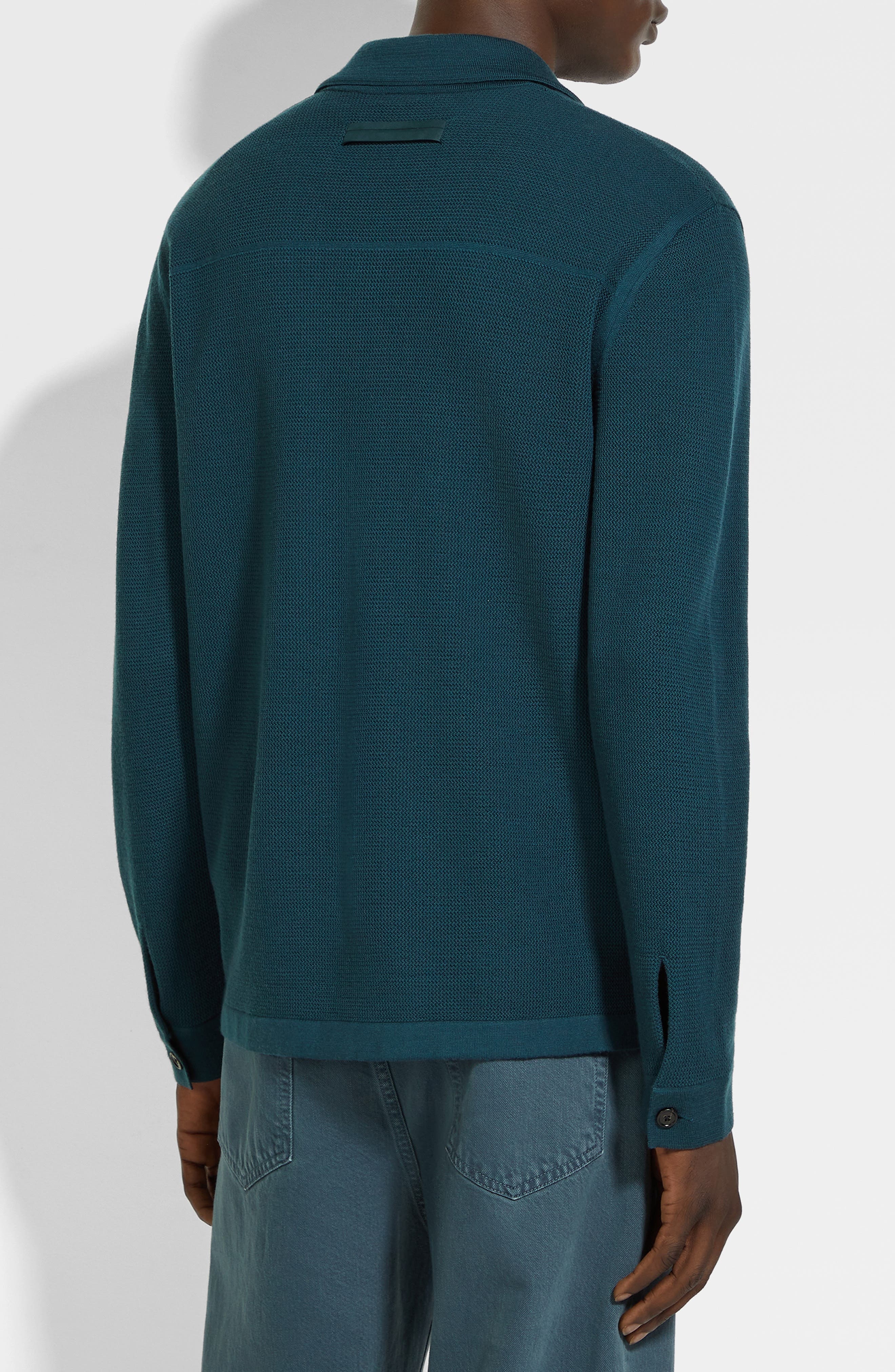 ZEGNA Wool Cardigan in Dark Green Solid at Nordstrom - 2