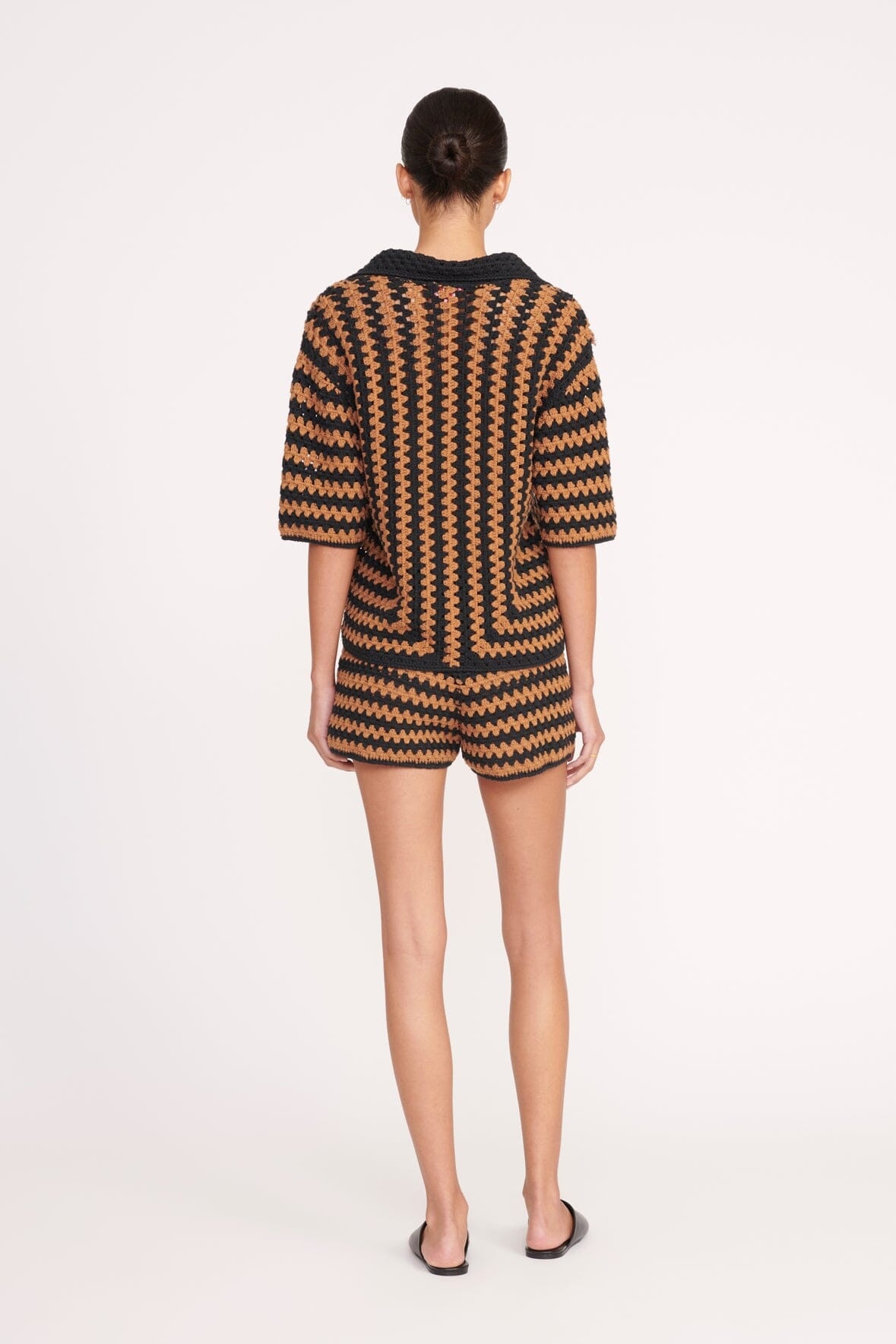 STAUD MABEL TOP BLACK TAN SEASHORE STRIPE - 5