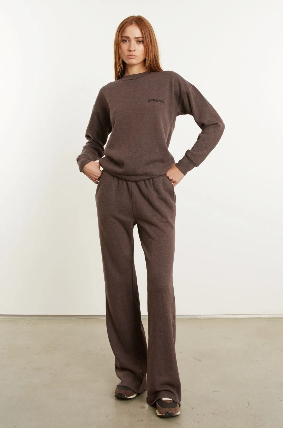 CHOCOLATE FLEECE STRAIGHT LEG SWEATPANTS - 1