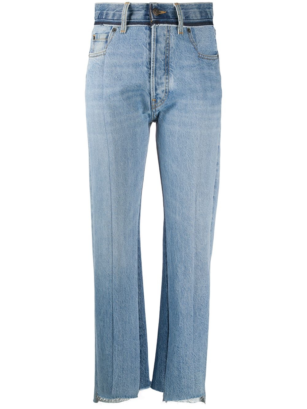 contrast panel jeans - 1