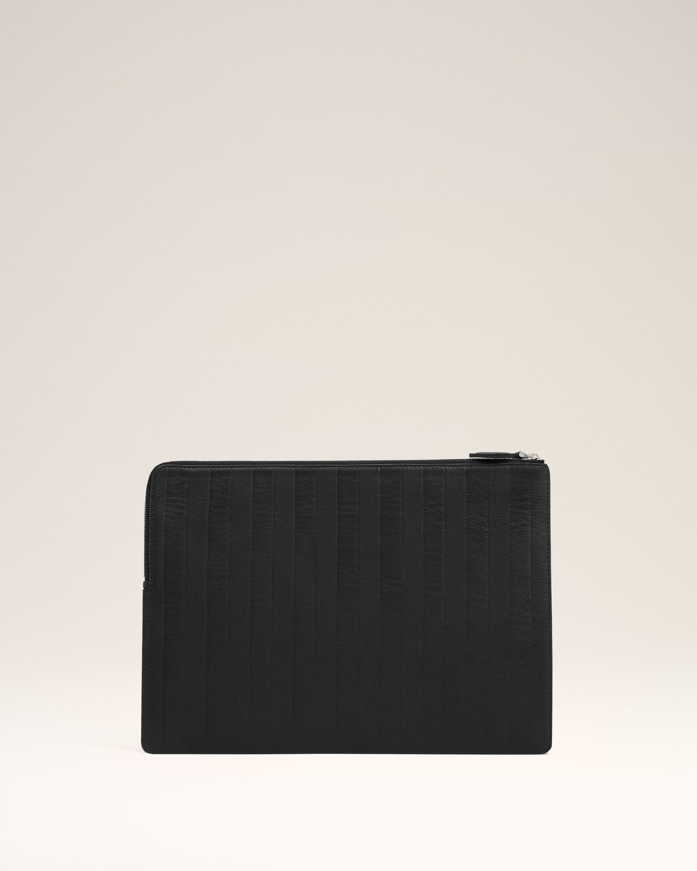 BLACK LEATHER MIDI DOCUMENT HOLDER - 2