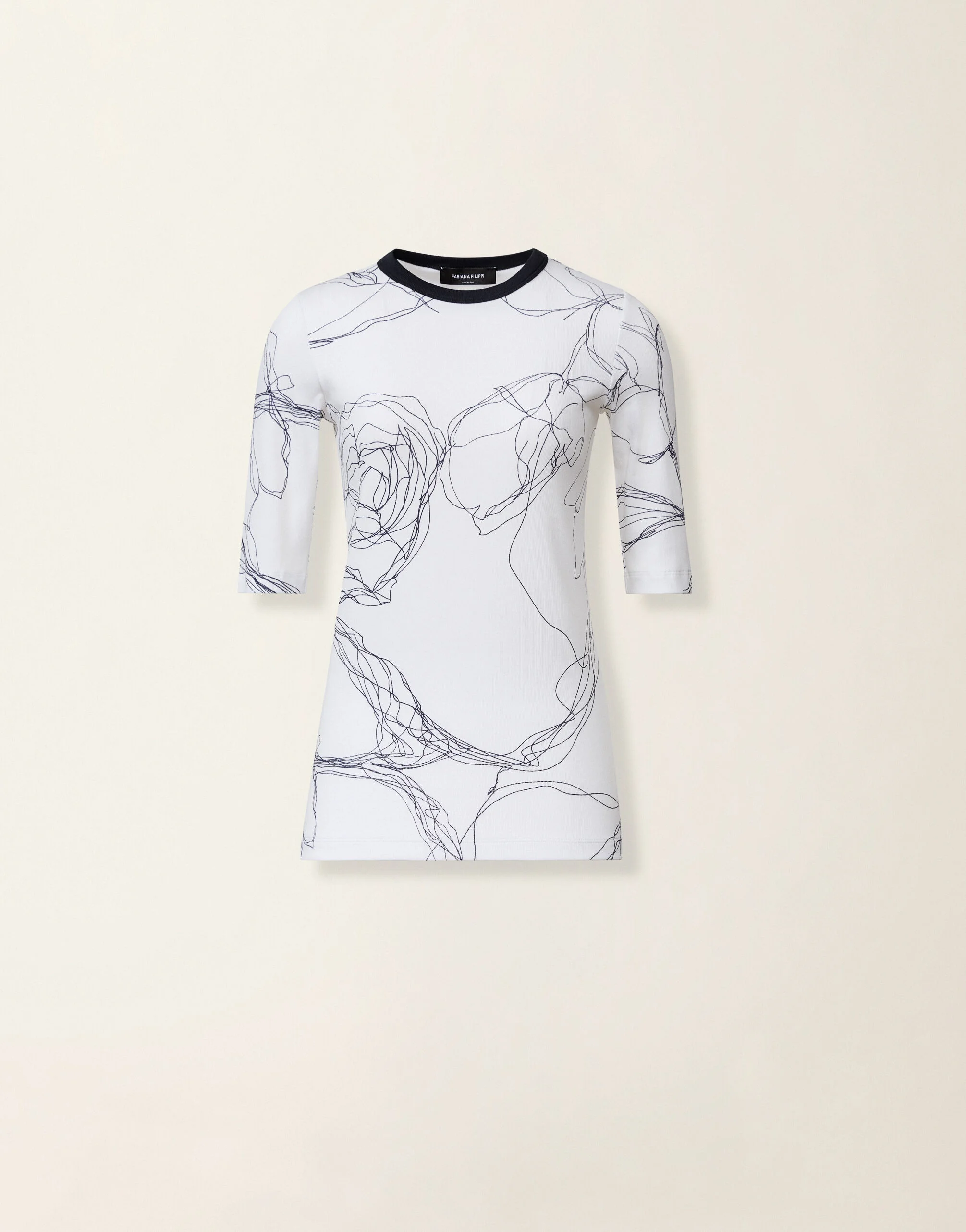 Ribbed cotton jersey T-shirt - 1