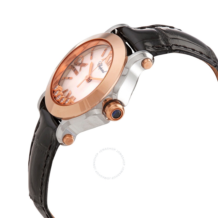 Chopard Happy Sport II Round Diamond White Dial 18 kt Rose Gold Ladies Watch - 2