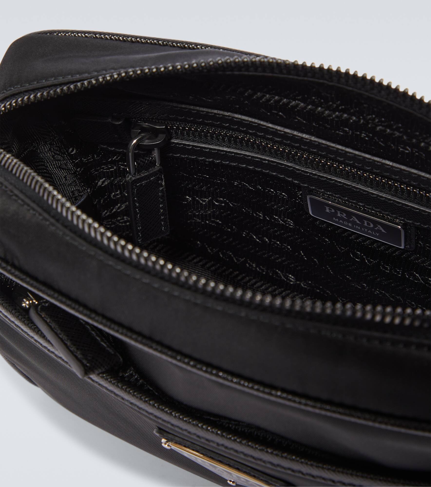 Re-Nylon and leather shoulder bag - 4