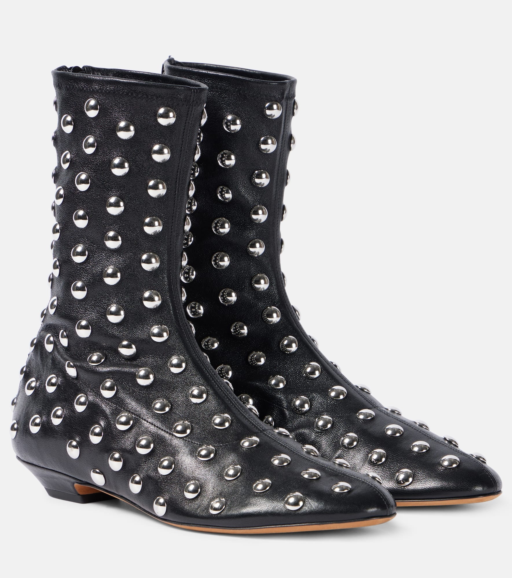 Apollo studded leather booties - 1