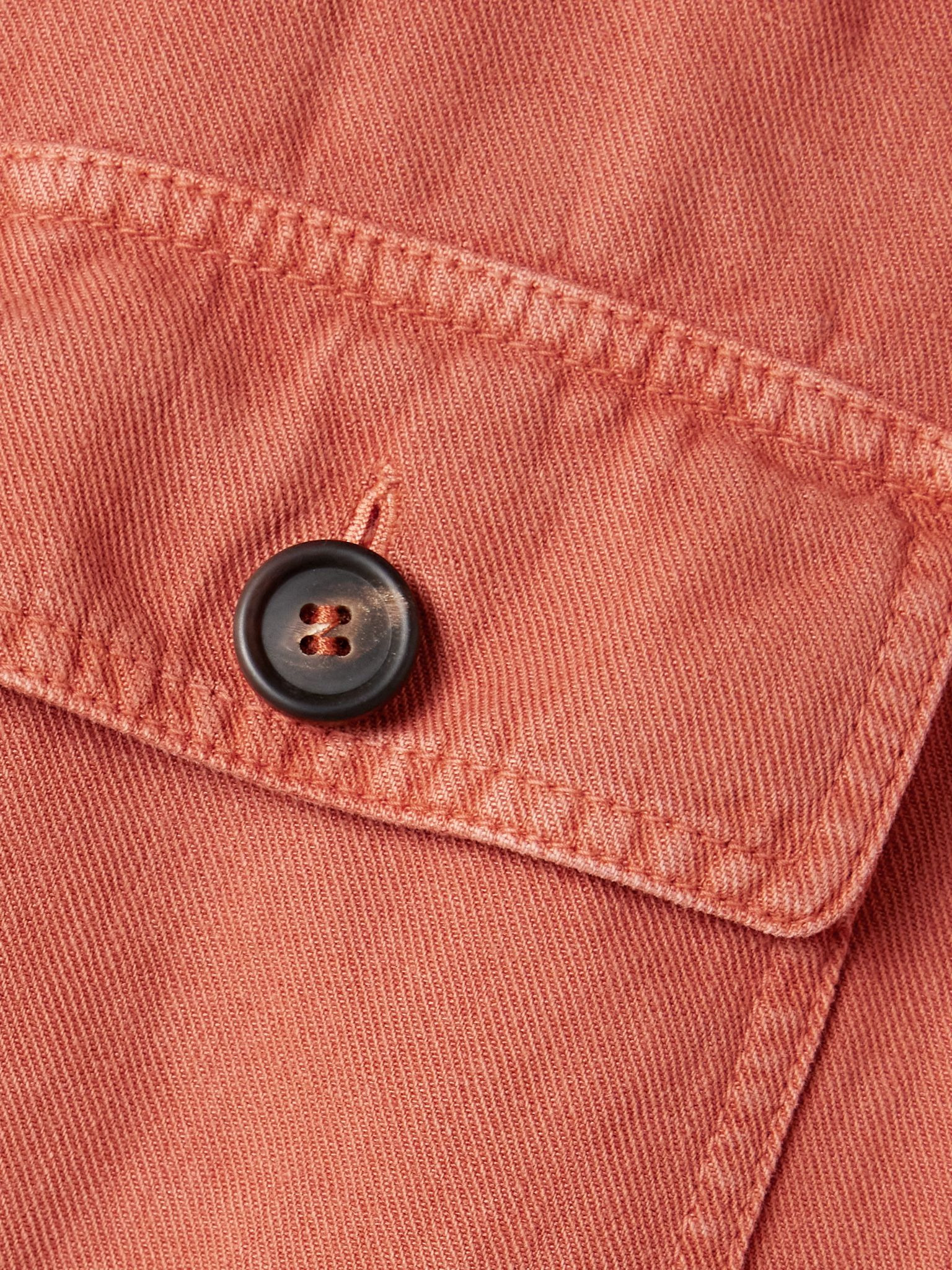 Cotton and linen-blend twill jacket Papaya - 5