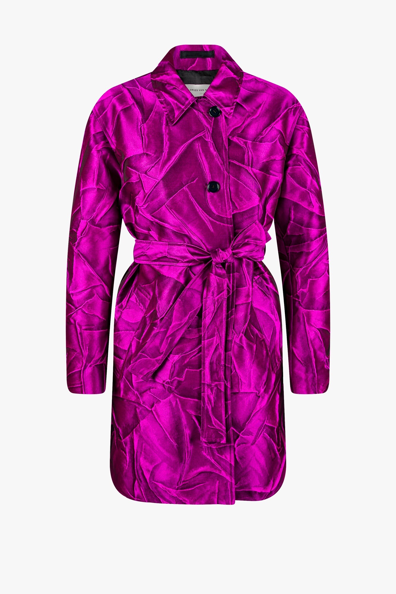 JACQUARD BELTED MAC - 1