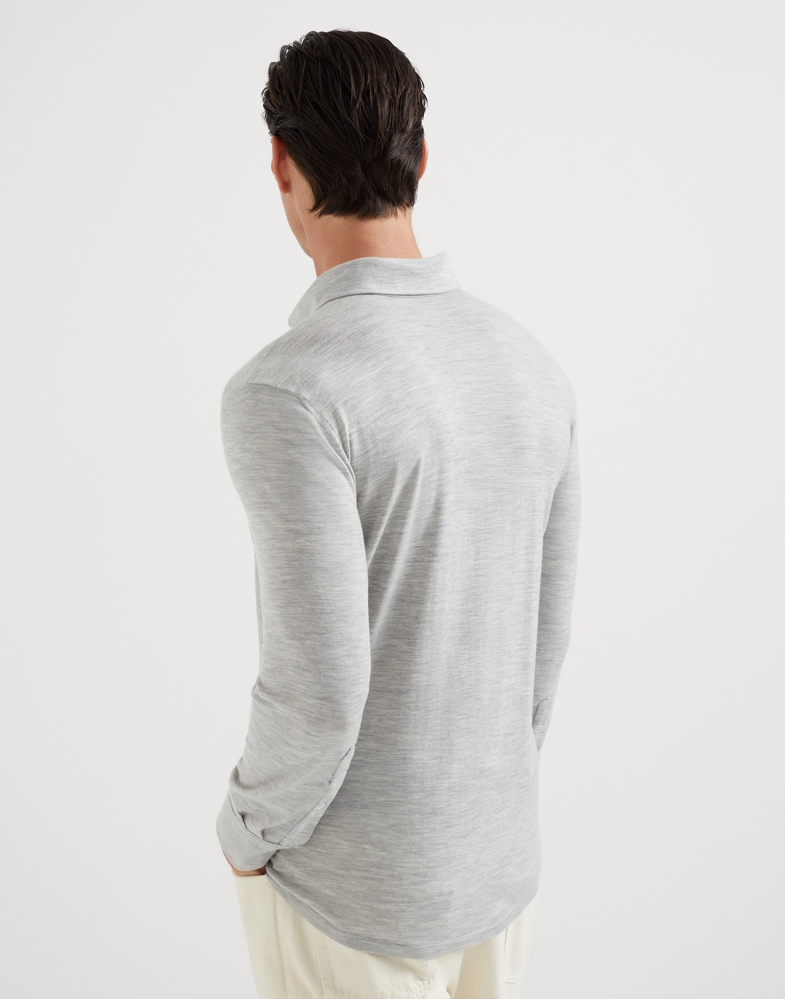 Virgin wool and cashmere lightweight knit shirt - 2