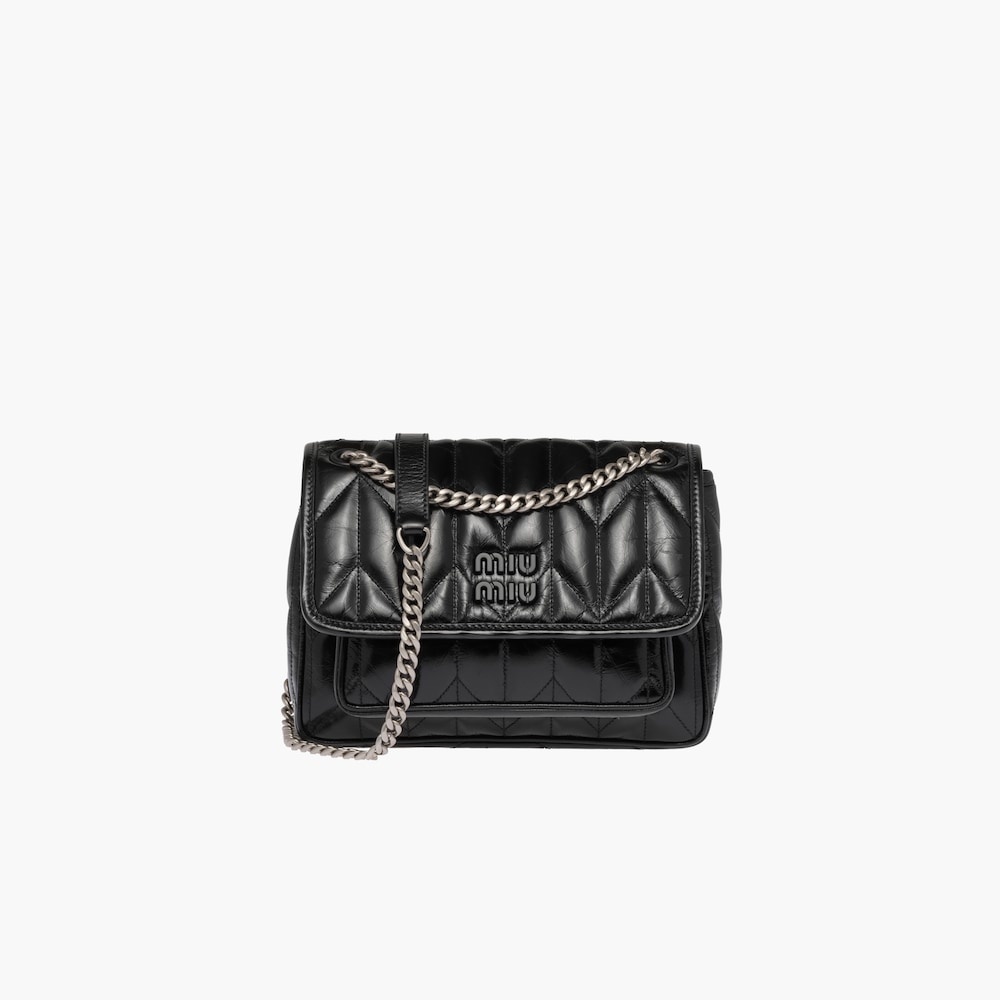 Shiny leather shoulder bag - 1