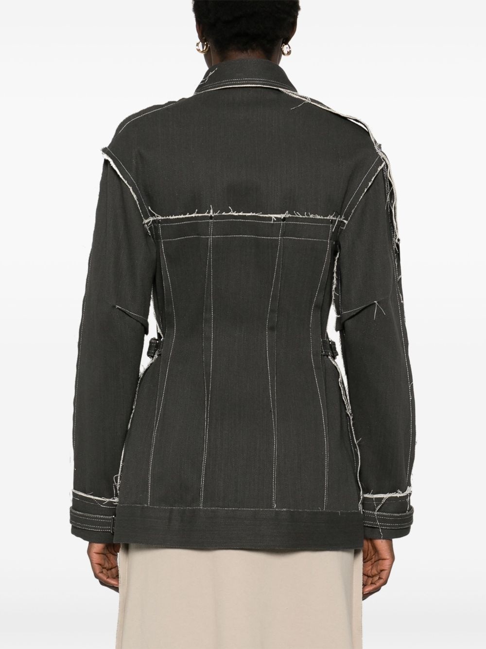darted denim jacket - 4