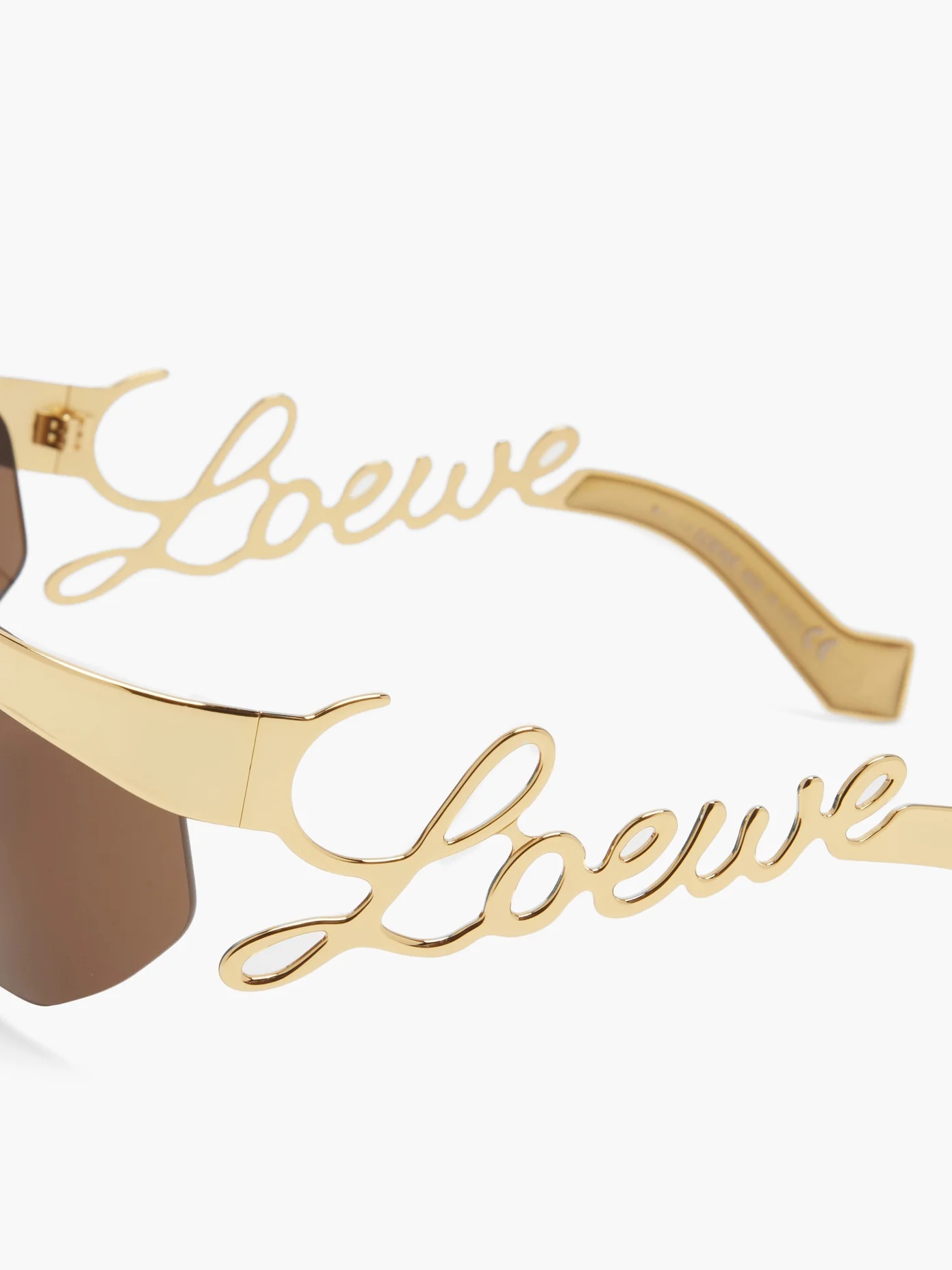 Logo-arm rectangular metal sunglasses - 2