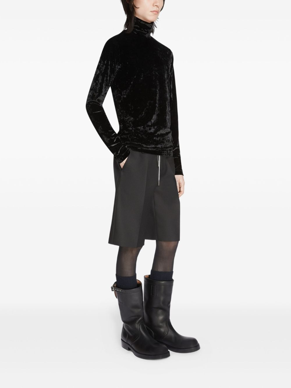 velvet long sleeve T-shirt - 3