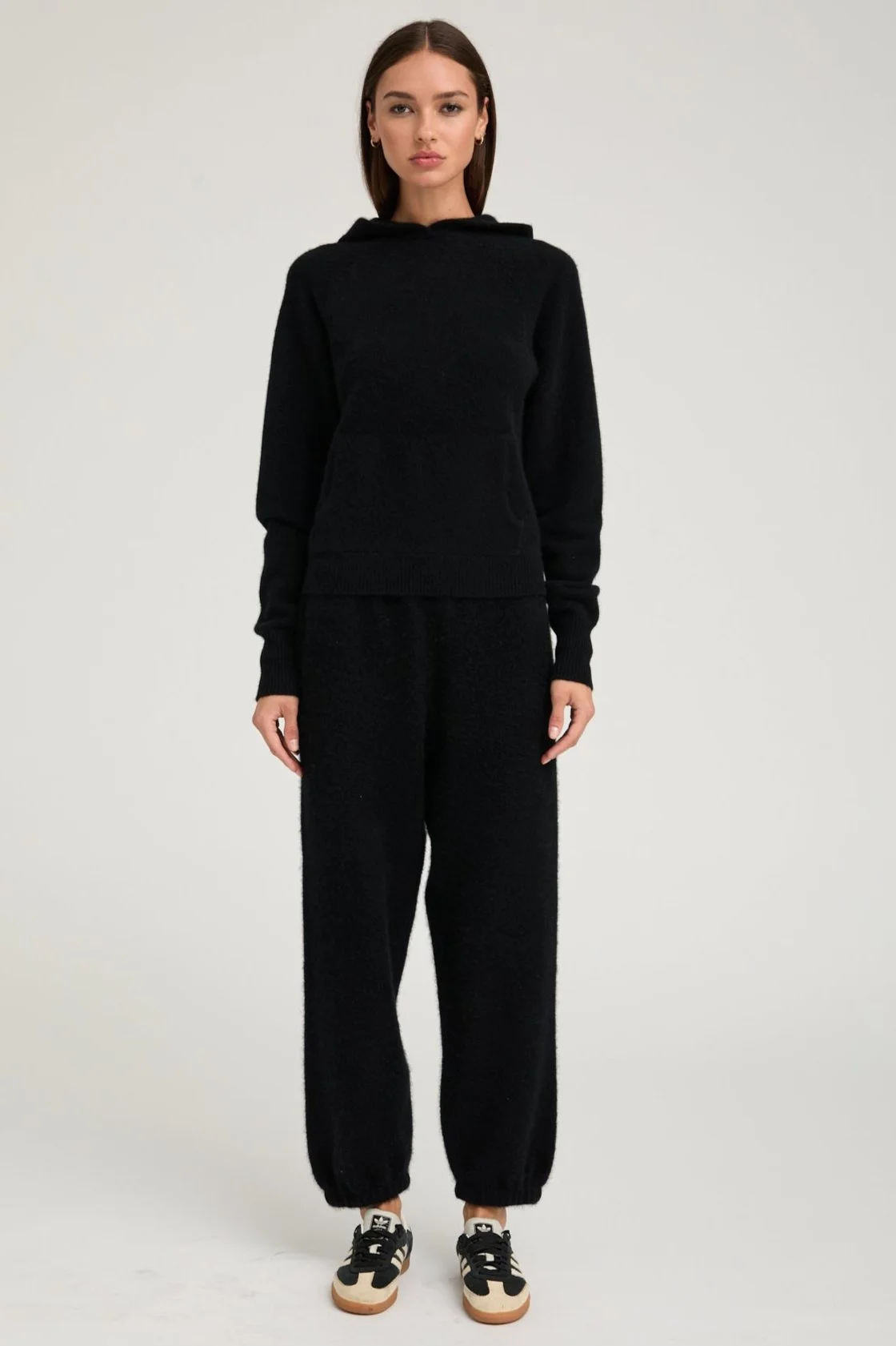 BLACK CASHMERE SWEATPANTS - 1
