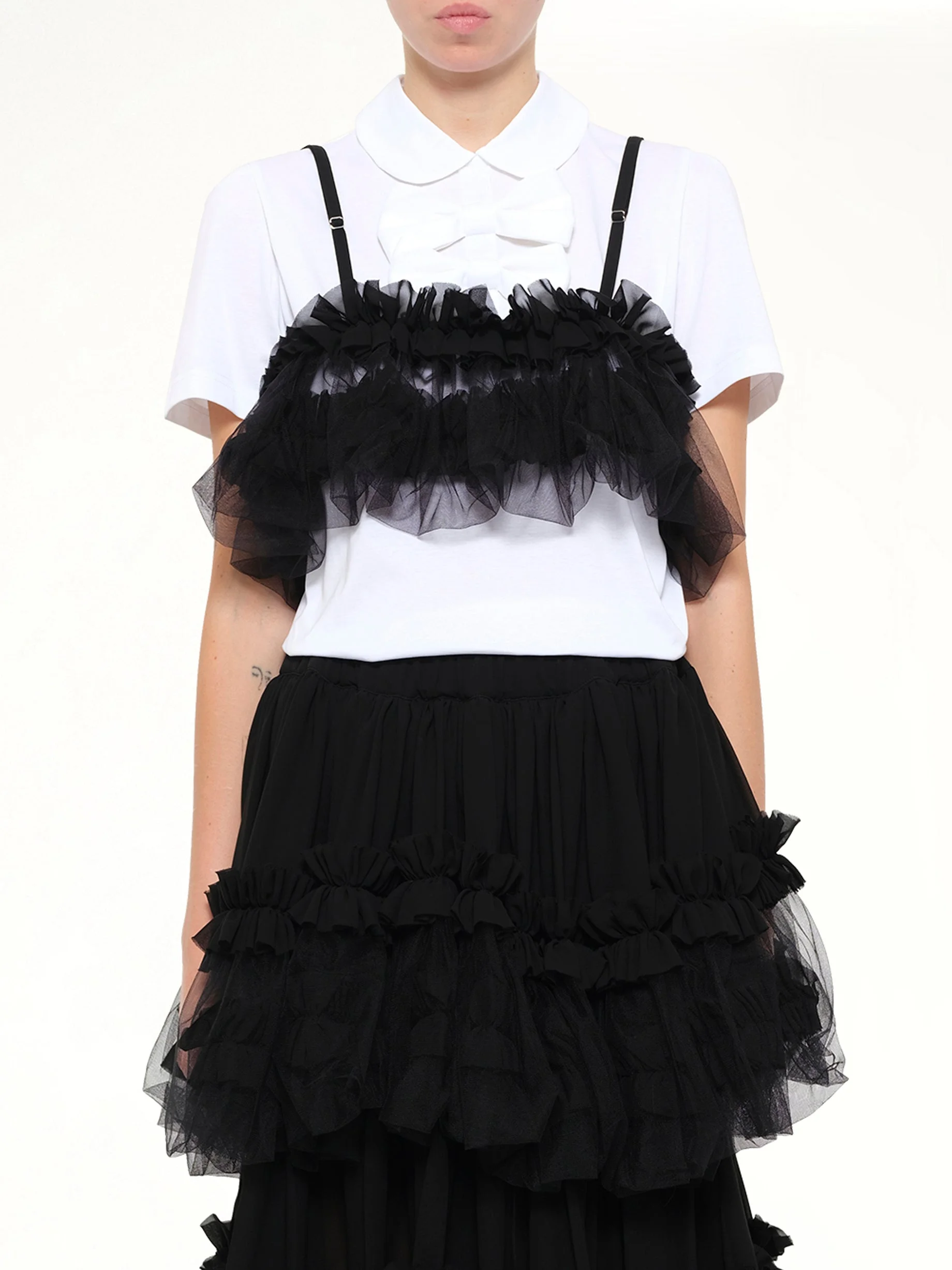 Organza Vest in Black - 1