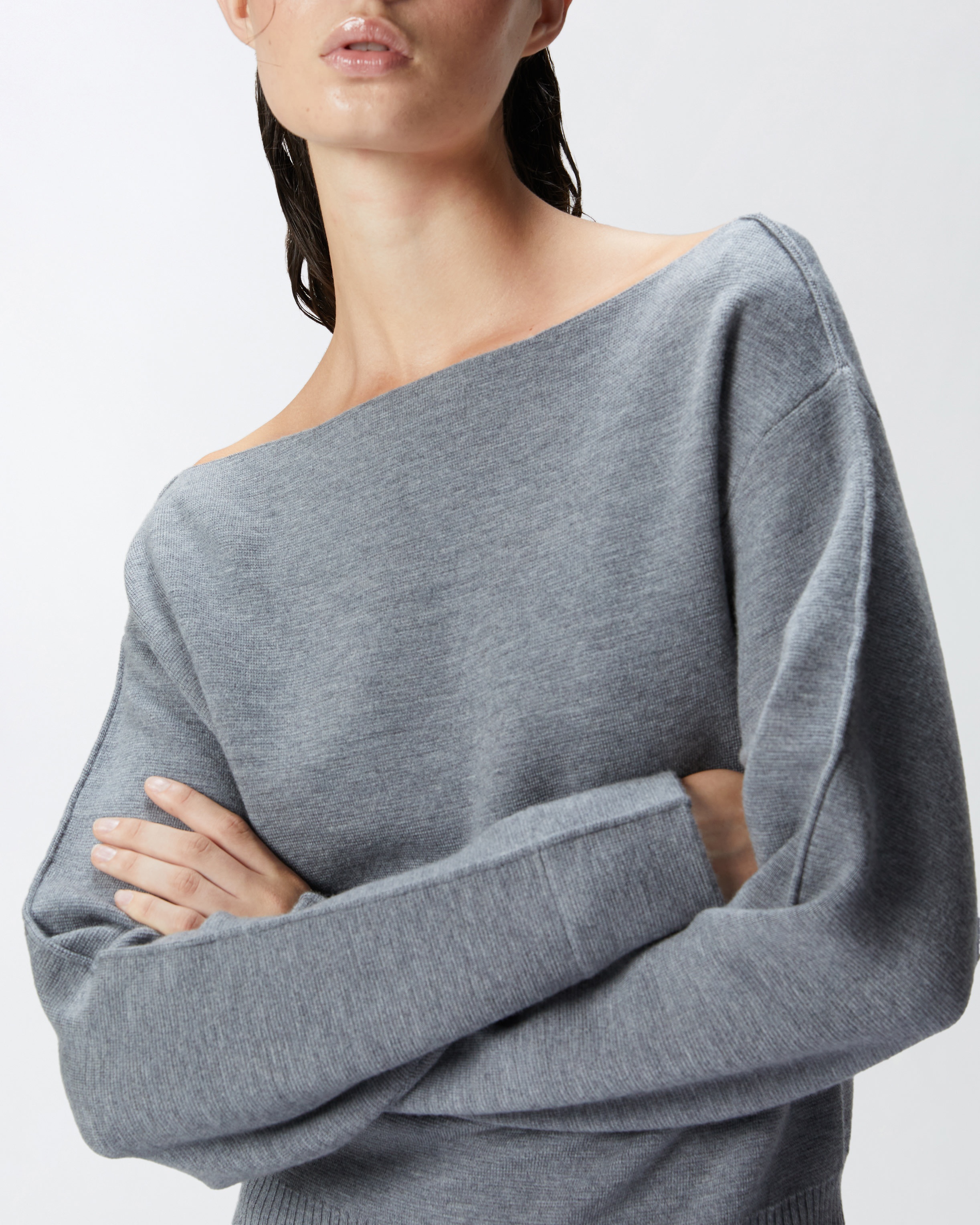 WOOL SWEATER WITH BOAT NECKLINE - 5