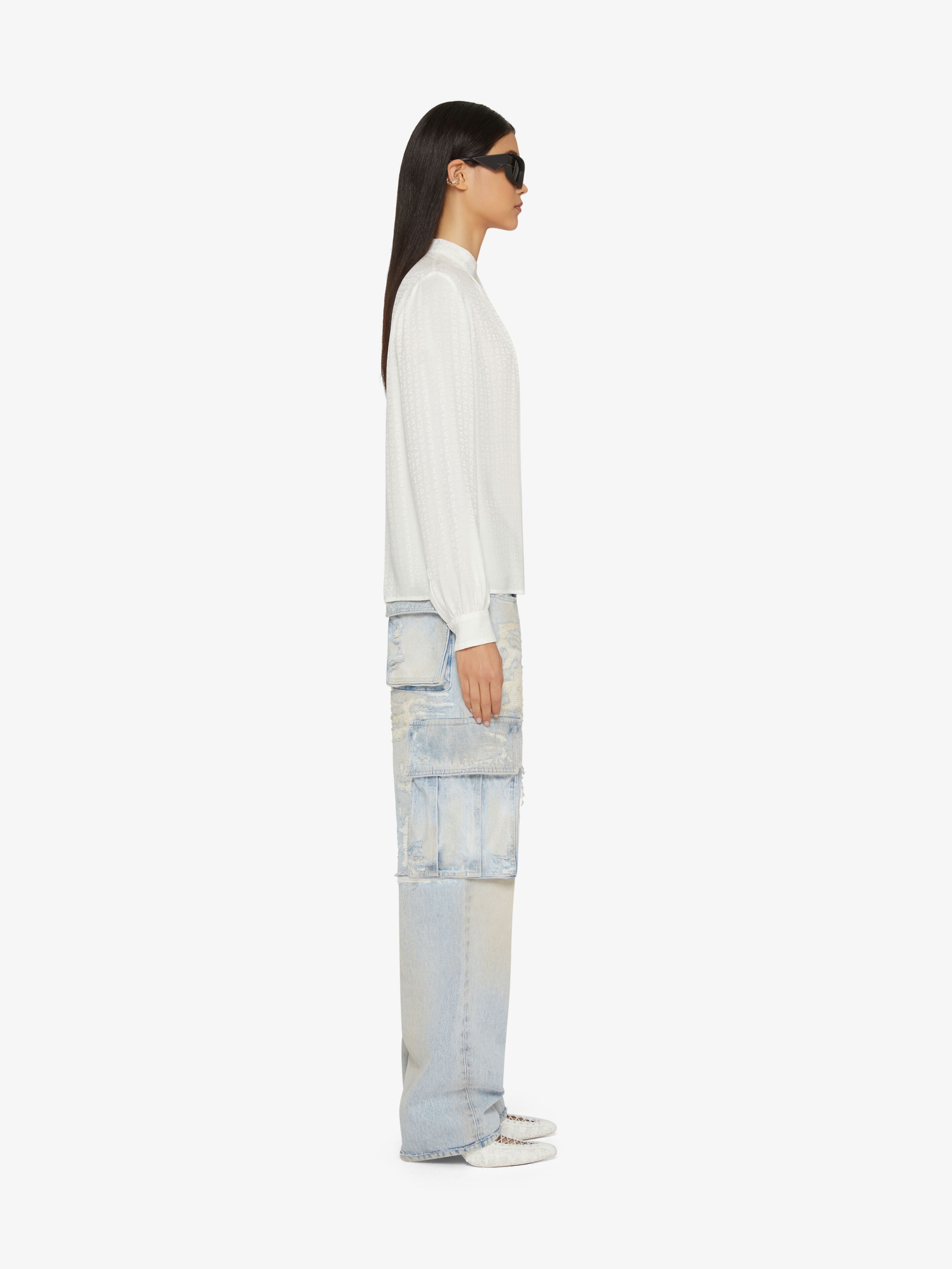 BLOUSE IN GIVENCHY SILK WITH LAVALLIERE - 3