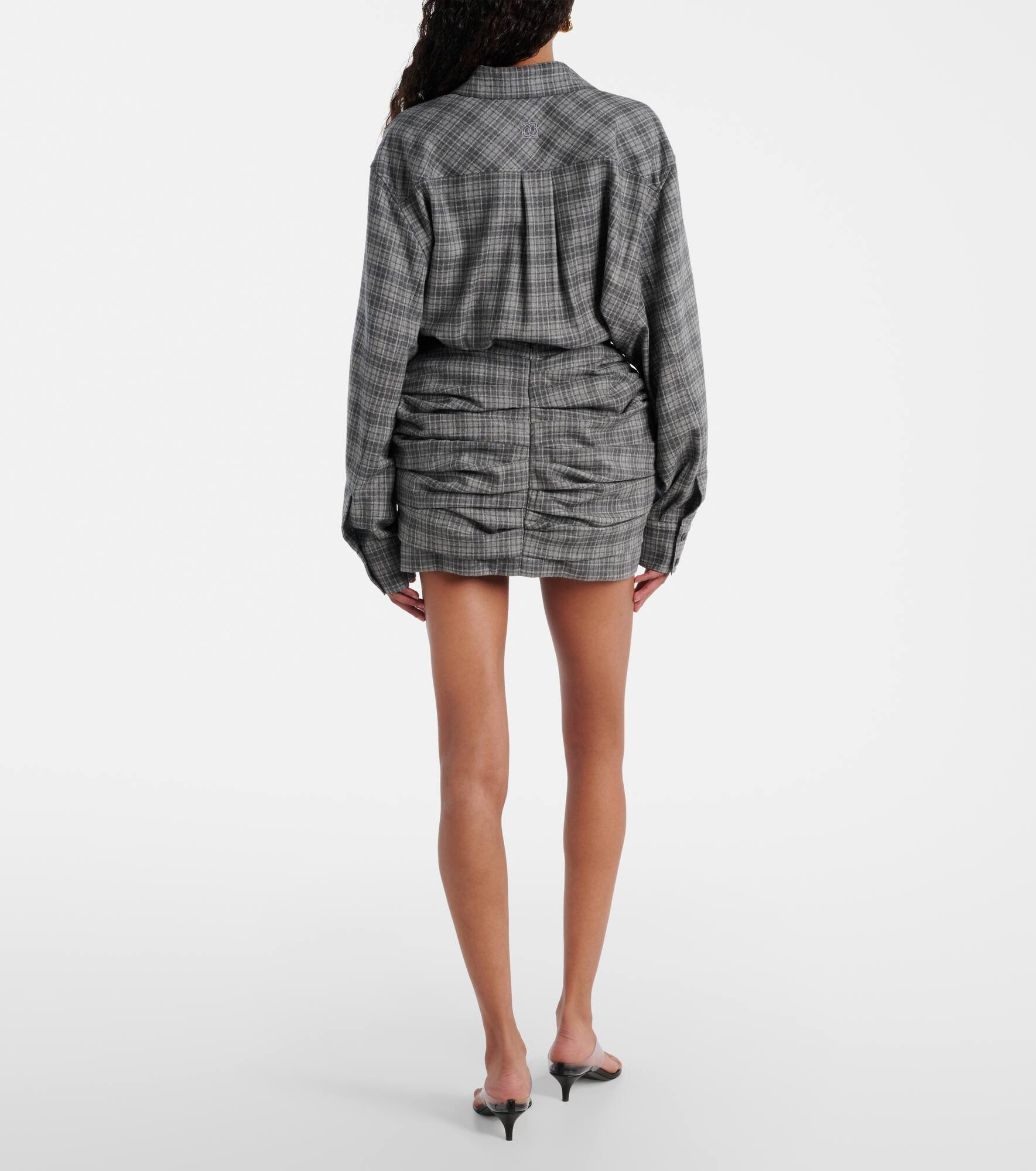 Checked wool and cashmere miniskirt - 3