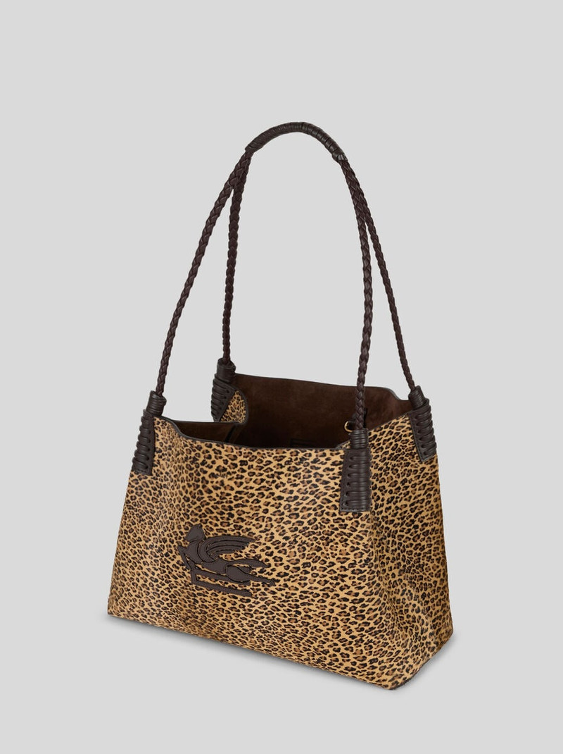 SMALL LIBRA TOTE BAG IN LEATHER WITH ANIMAL PRINT 5