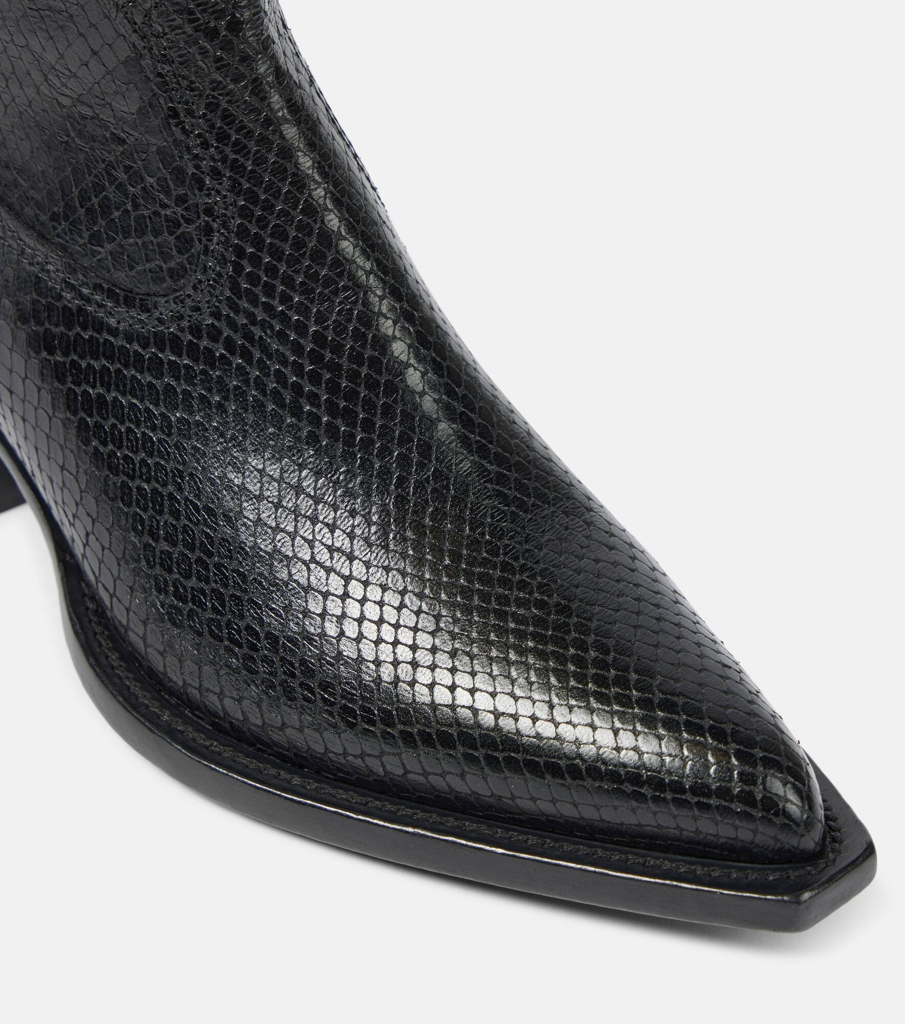 Debbie snake-effect leather ankle boots - 6