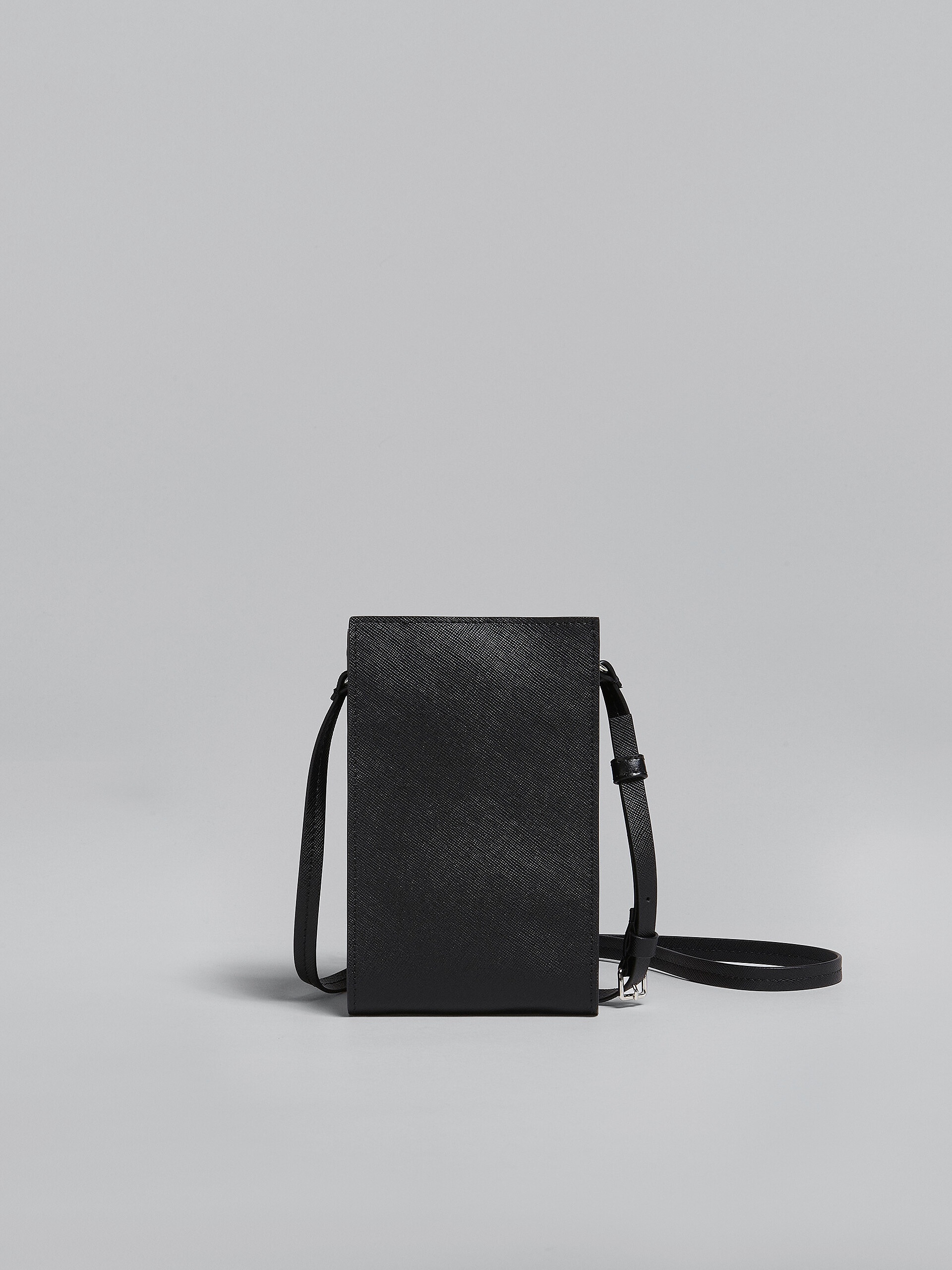 BLACK SAFFIANO LEATHER PHONE CASE - 3