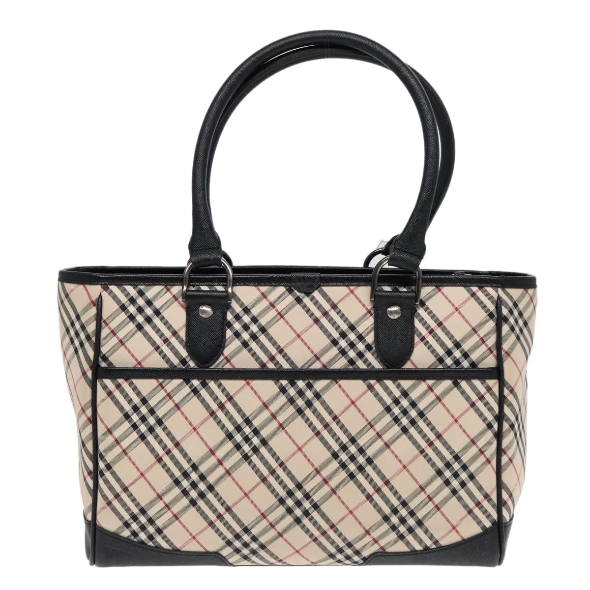 Burberry Nova Check Hand Bag Canvas Beige Black - 2