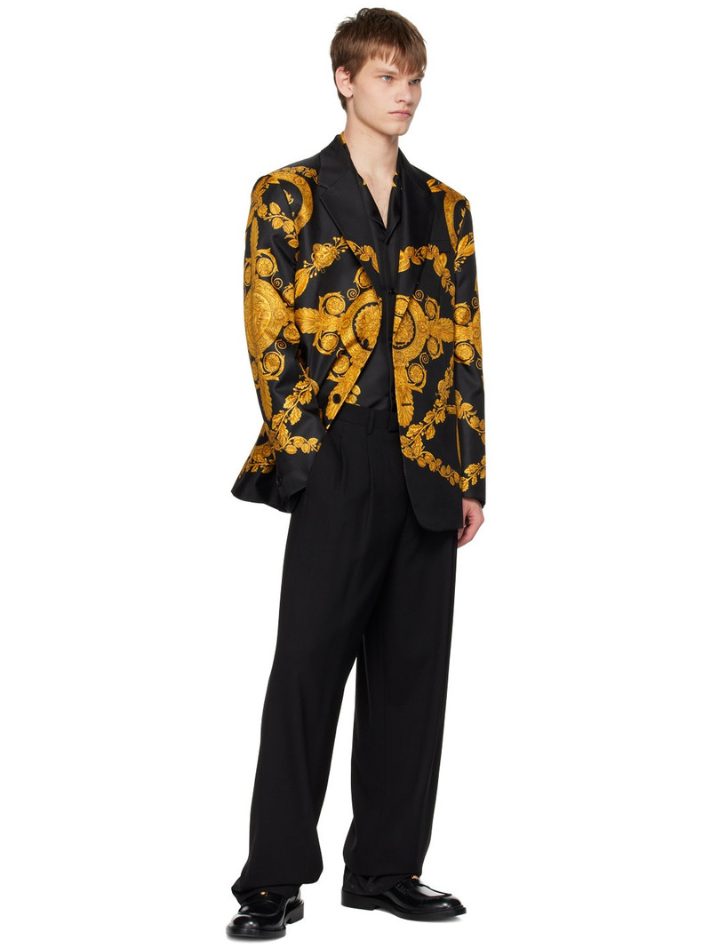 VERSACE Black Maschera Baroque Pyjama Shirt outlook