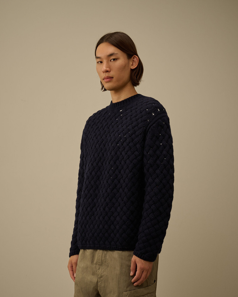 Lambswool GRS Logo Crewneck Sweater 3