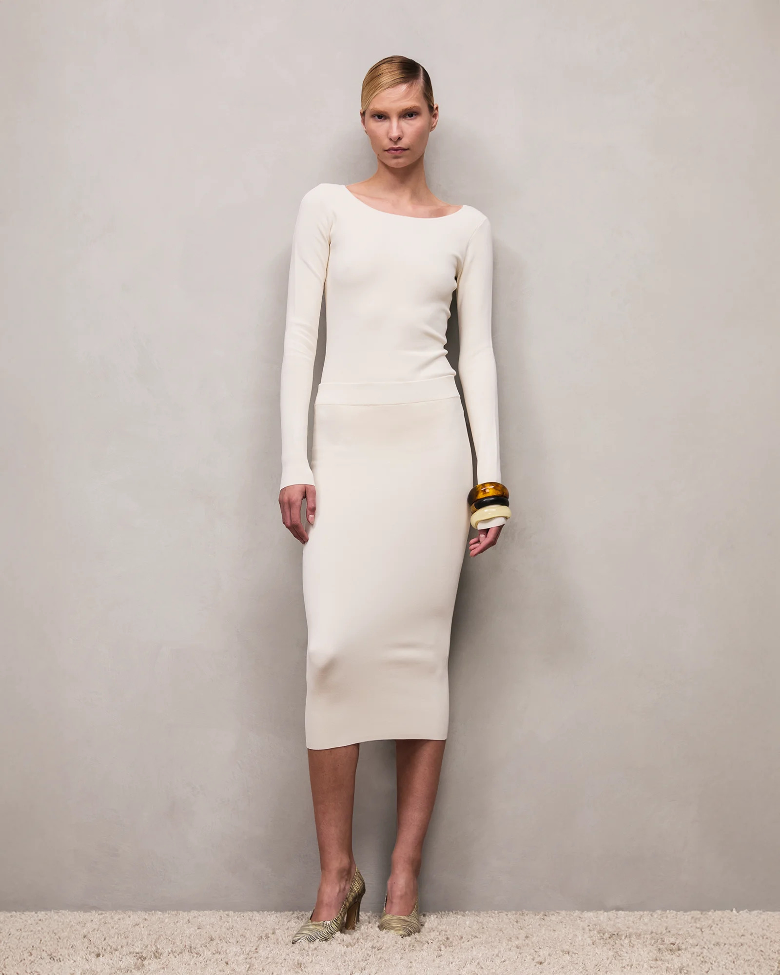 KNIT SKIRT OFF WHITE - 2