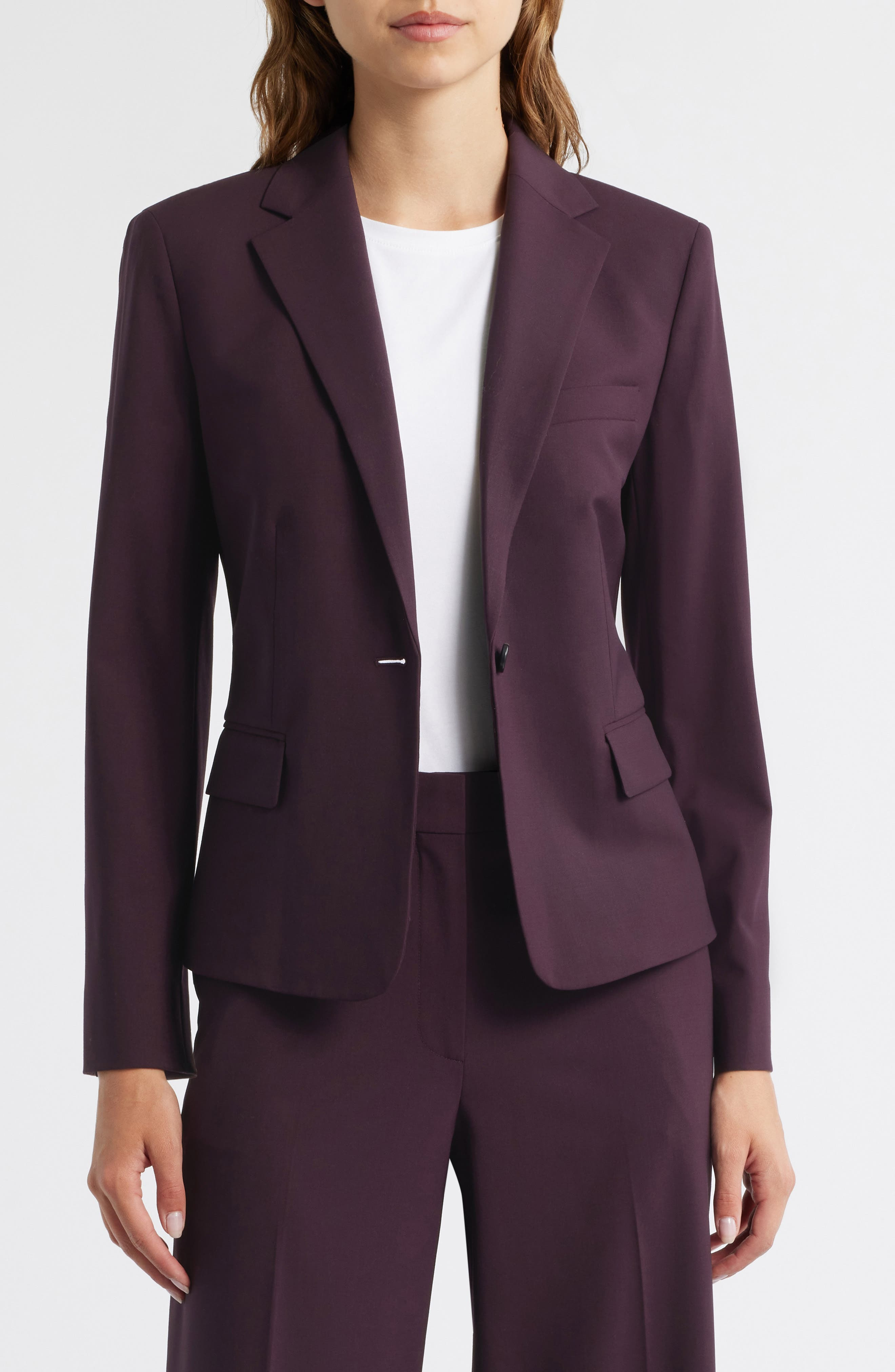 Theory Slim Fit Stretch Wool Blazer in Dark Iris - 4