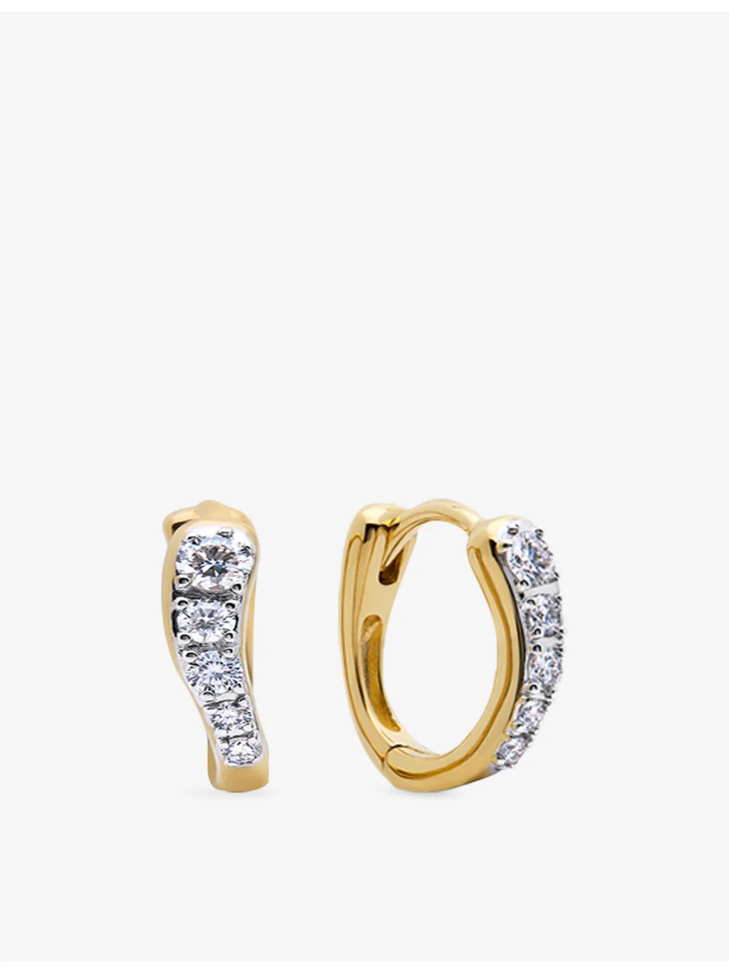 Riva 18ct Yellow Gold-Plated Vermeil Sterling-Silver and 0.14ct Lab-Grown Diamond Hoop Earrings - 1