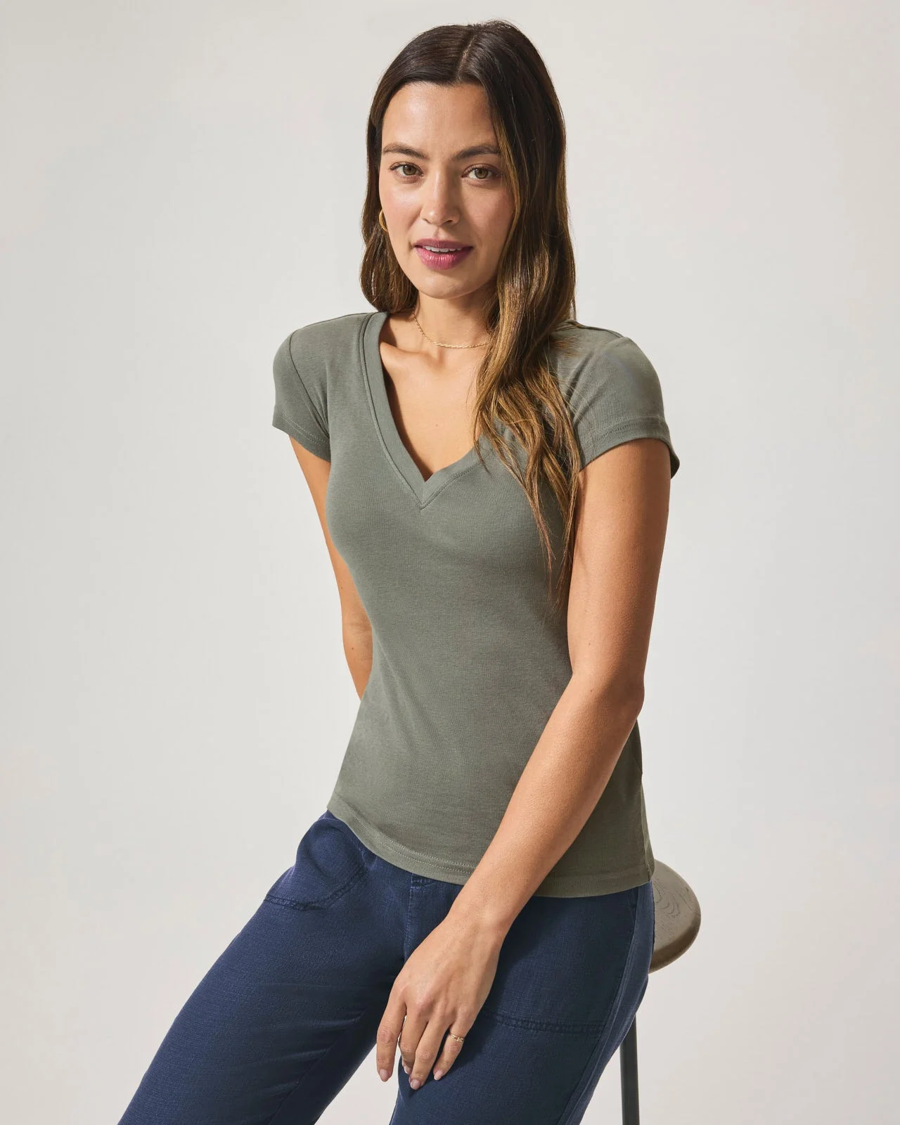 Faye V-Neck Tee - 1