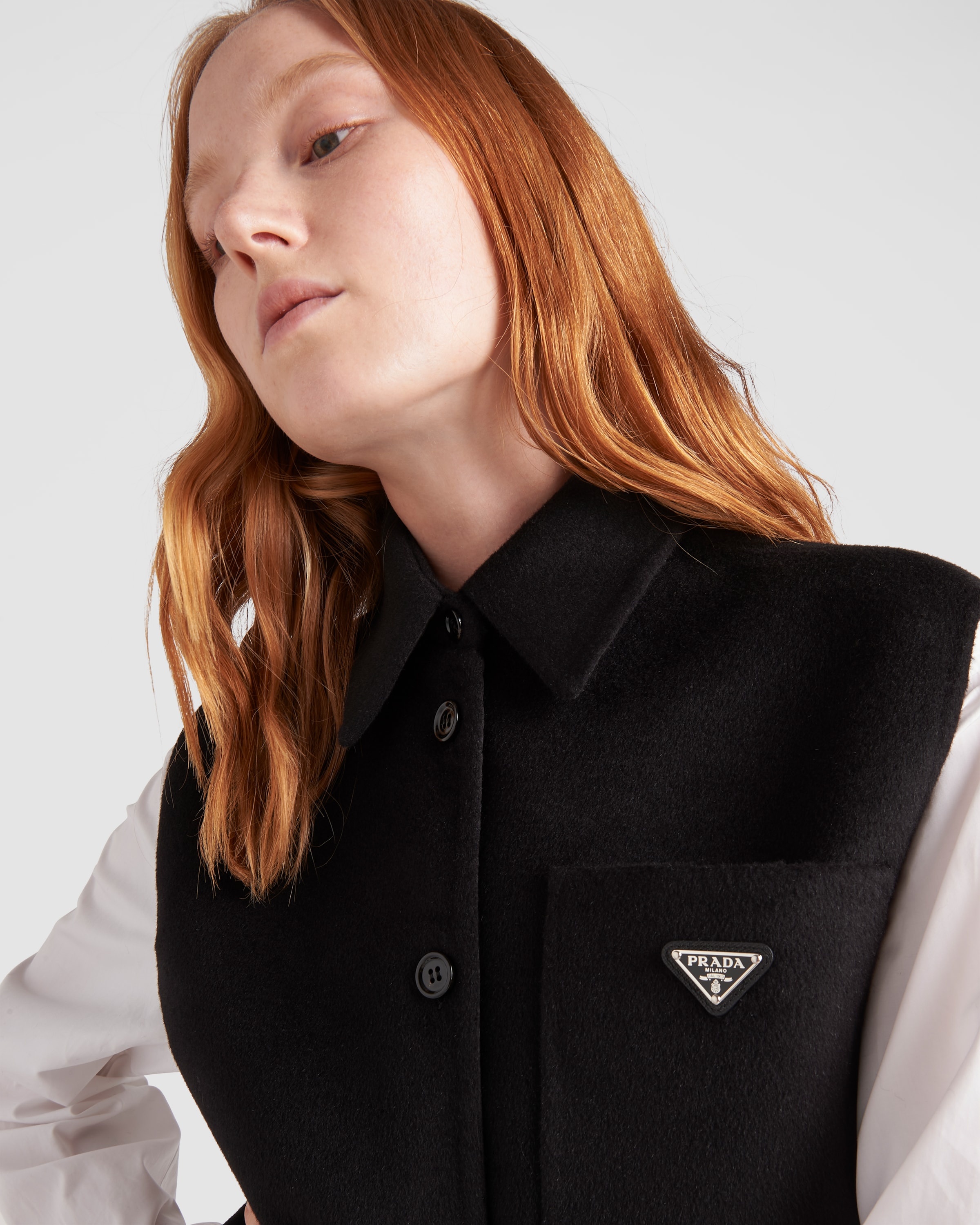 Single-breasted cashgora vest - 4