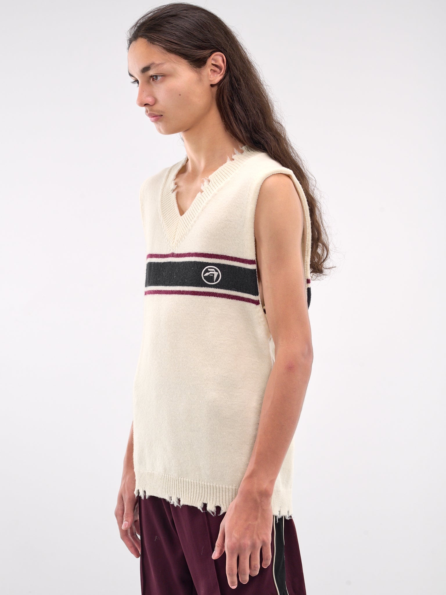 Damaged Rib-Knit Vest - 2