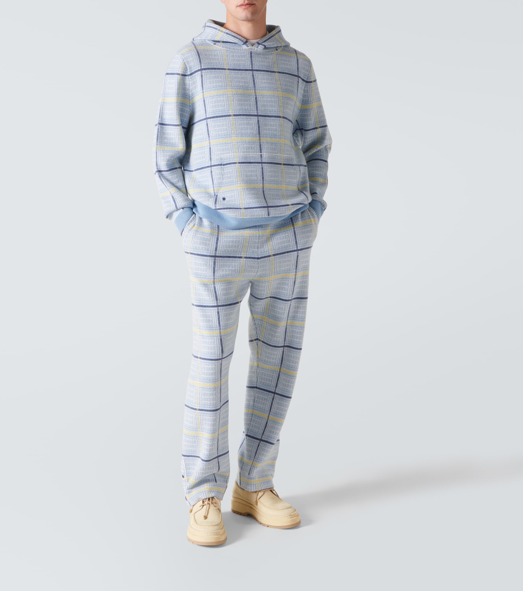 Rain tartan cashmere hoodie - 2