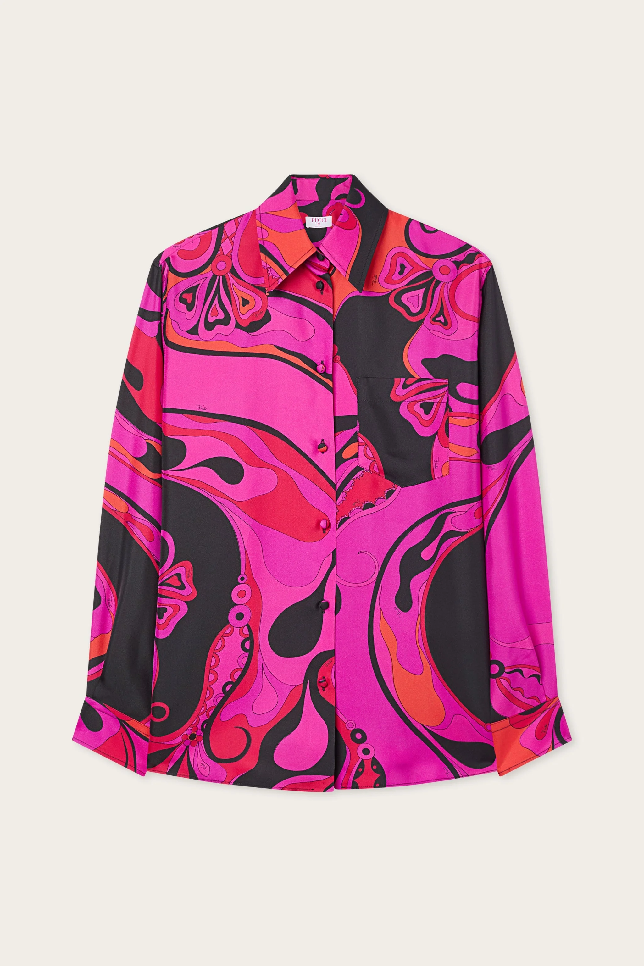 ORCHIDEE PRINT SILK SHIRT - 1