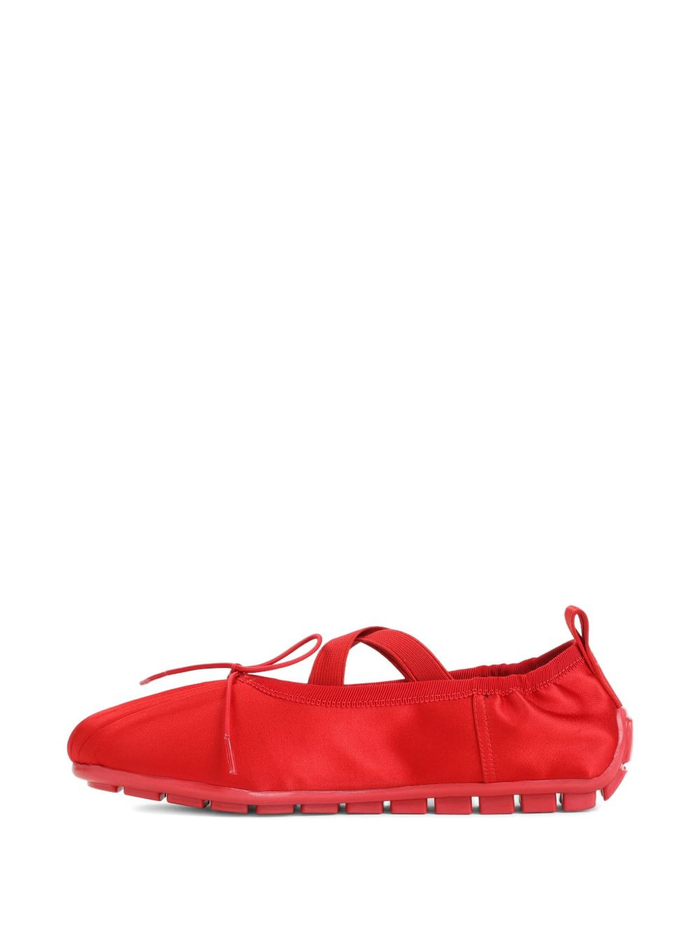 Grip cross-strap pleated ballet flats - 3