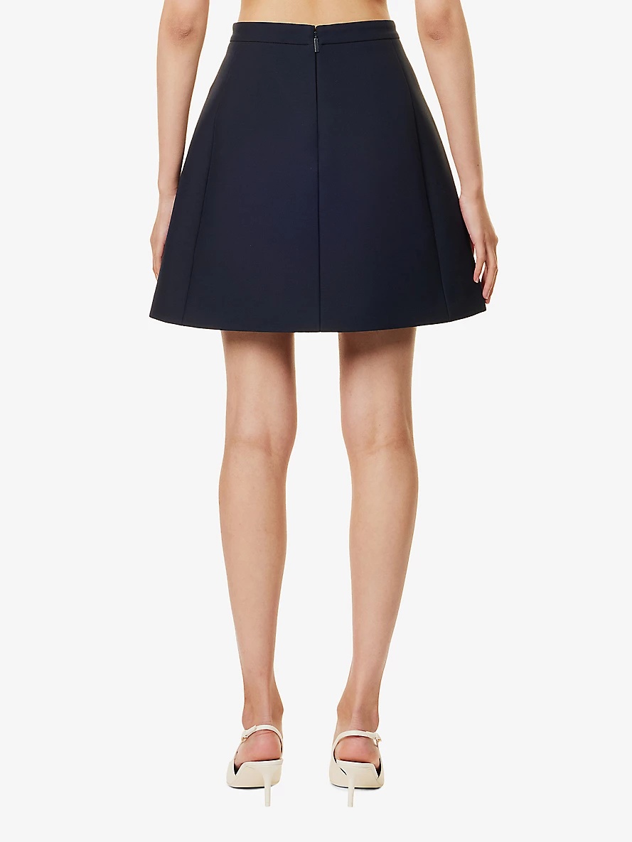 VLOGO logo-plaque wool-blend mini skirt - 4