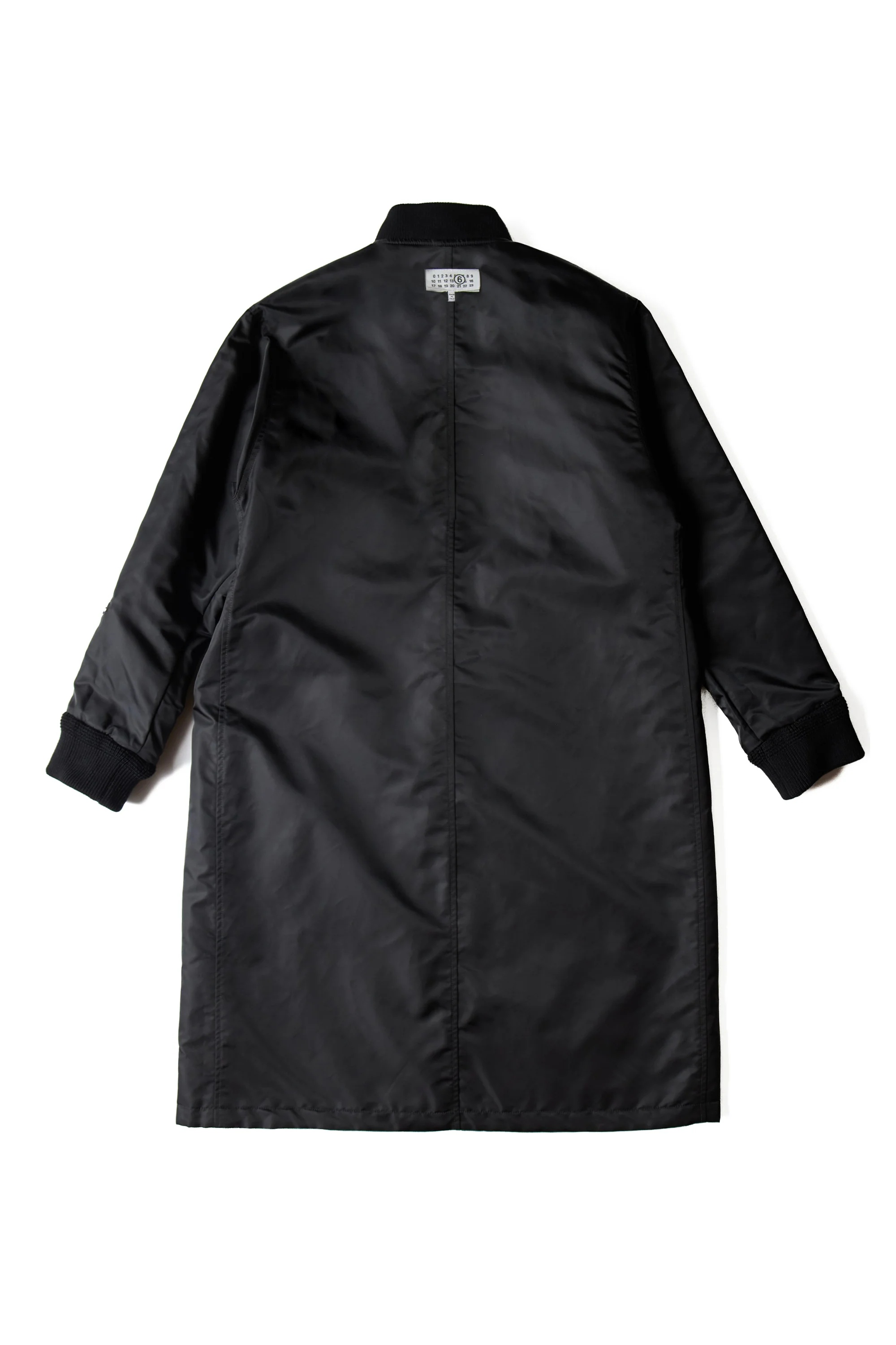 MM6 Maison Margiela Long Nylon Reversible Bomber Coat Black - 3