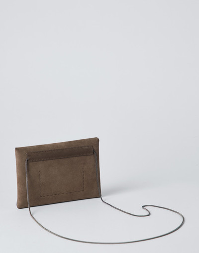 Brunello Cucinelli Suede envelope bag with precious chain outlook
