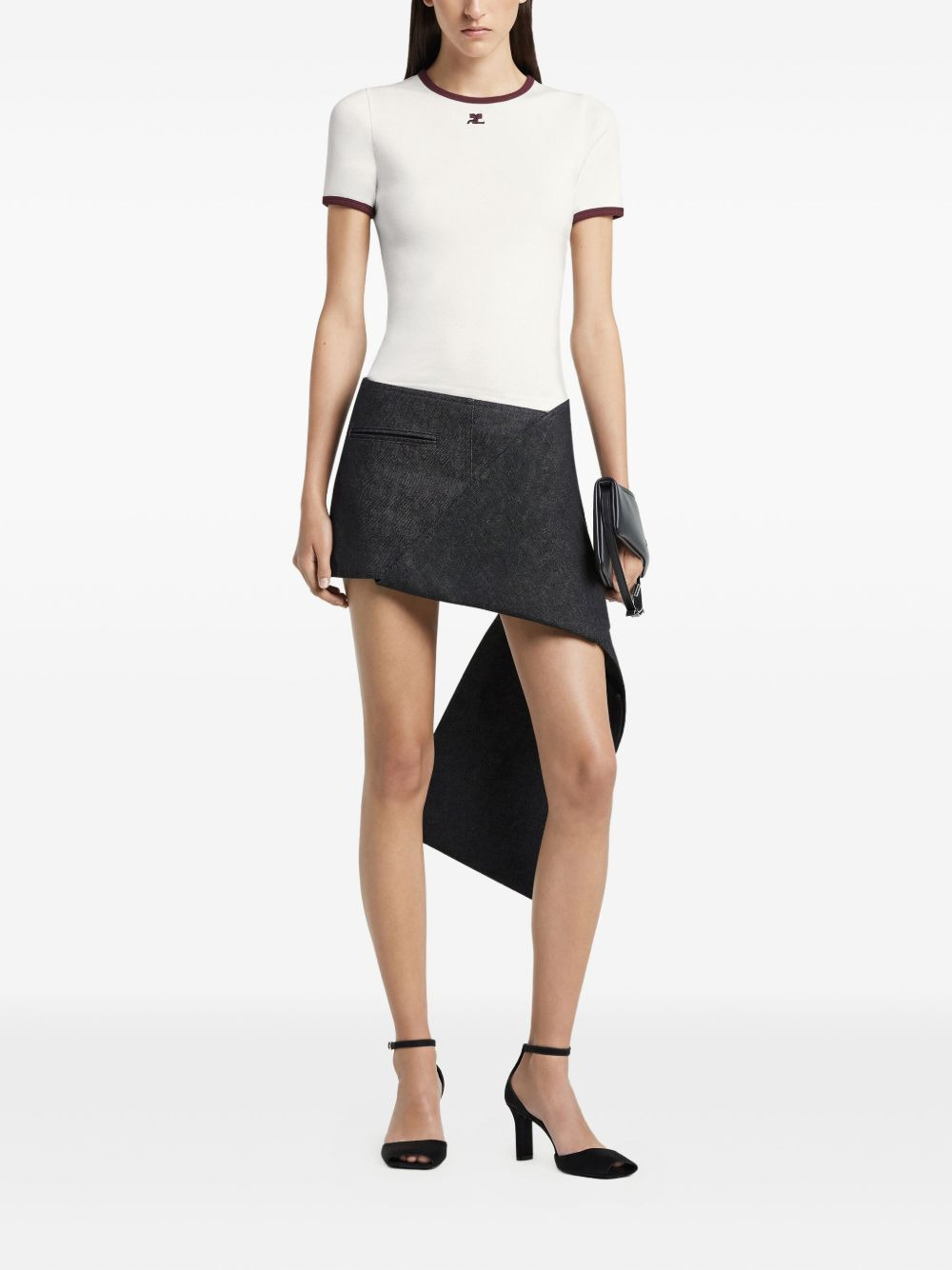 contrast-trim cotton T-shirt - 2