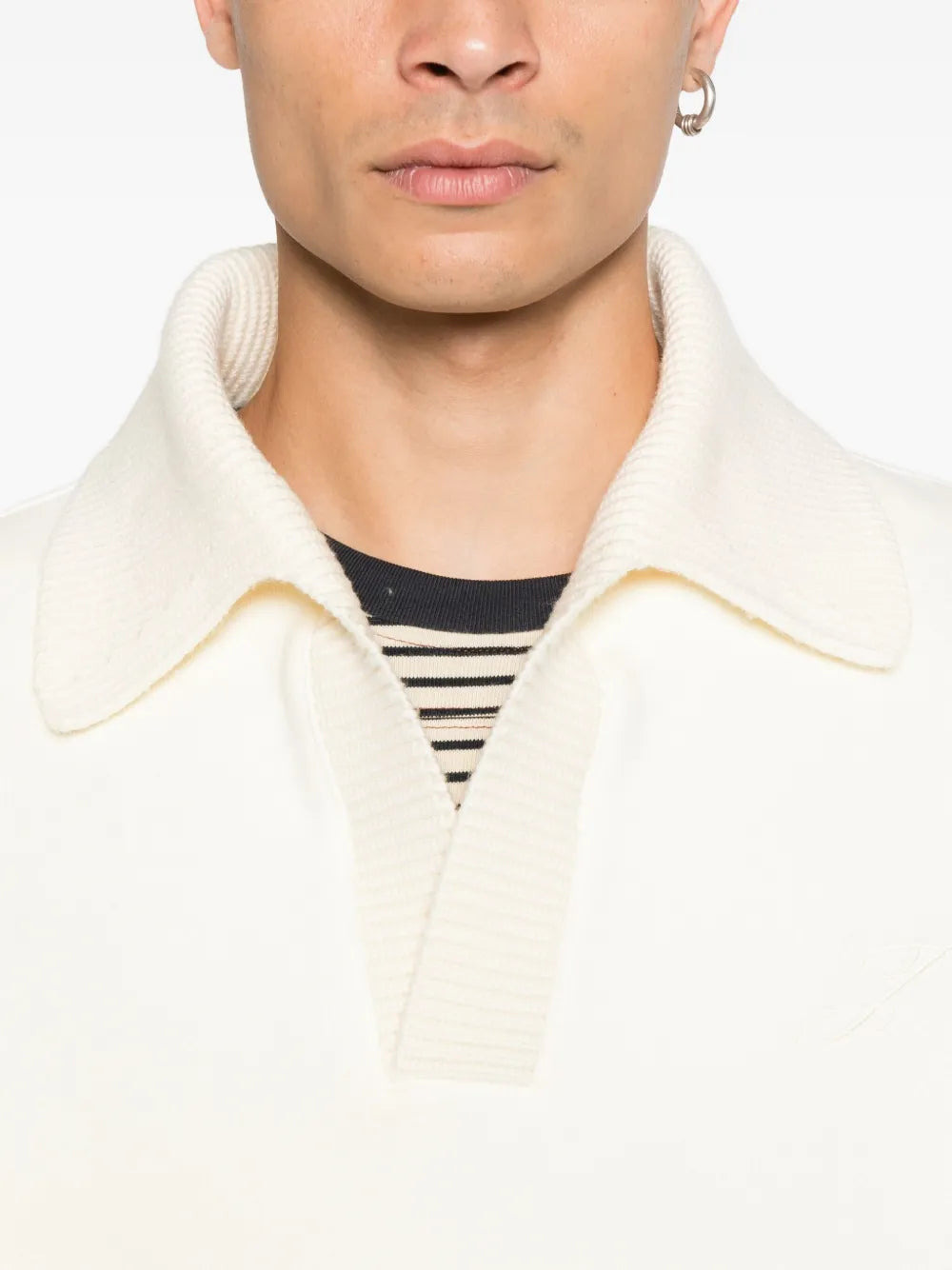 Jacquemus Men Ribbed Sweater With Polo Collar - 5