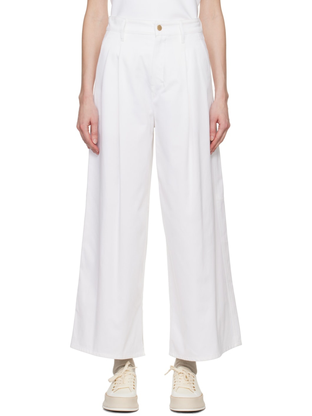 White Vincent Trousers - 1