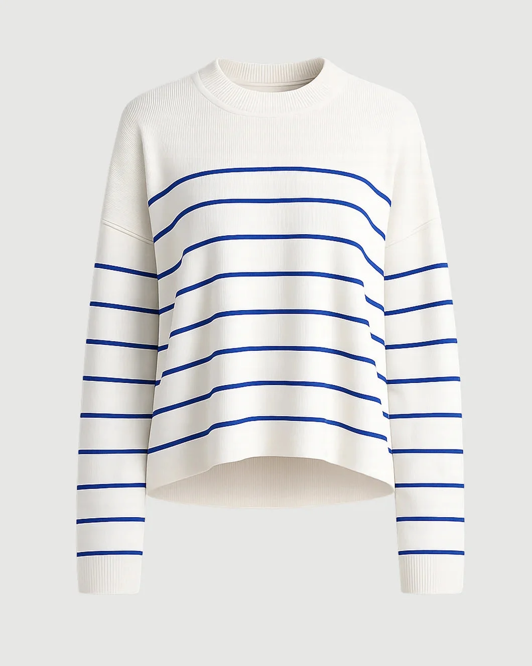 LEO SWEATER CREAM/COBALT - 1