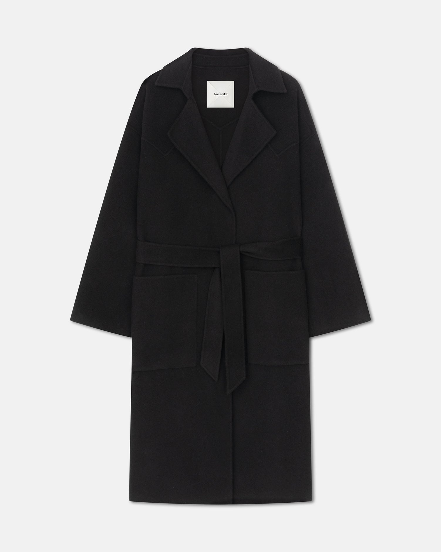 Wool Silk Blend Robe Coat - 1