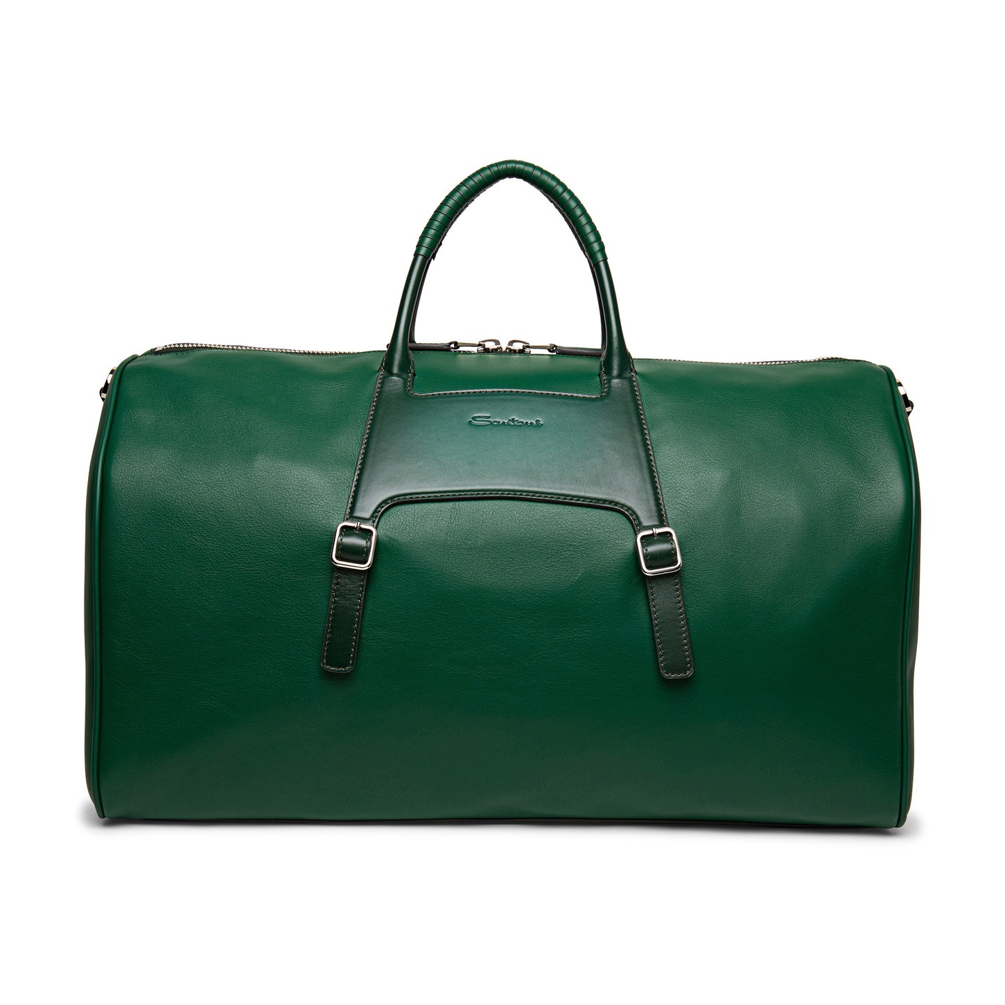 Green leather weekend bag - 1